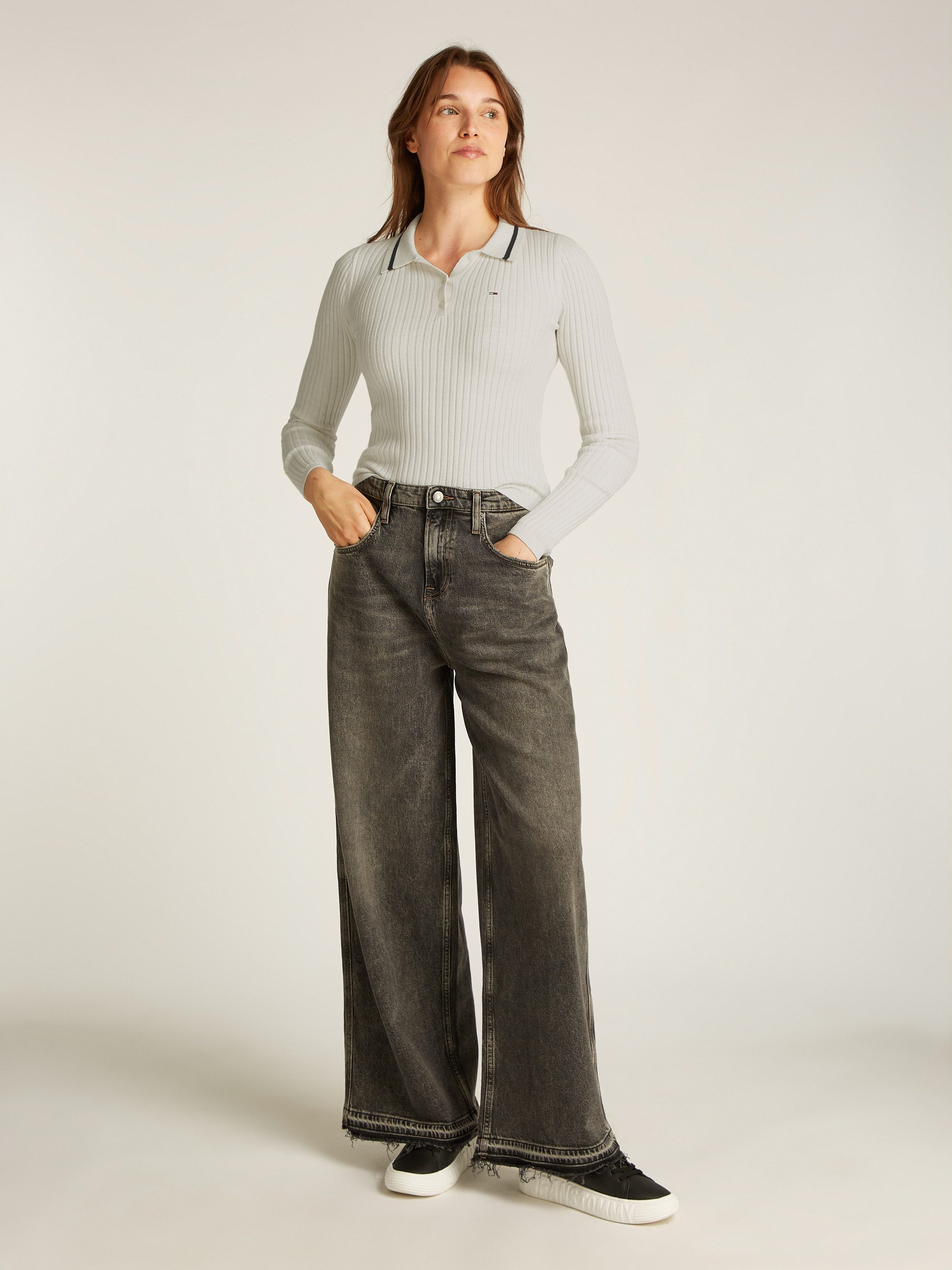 TOMMY JEANS Trui met polokraag TJW ESSENTIAL LS POLO SWEATER