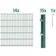 gah alberts dubbelstaafmat hekwerk 160 cm hoog, 14 matten voor 28 m, 15 palen (set) groen