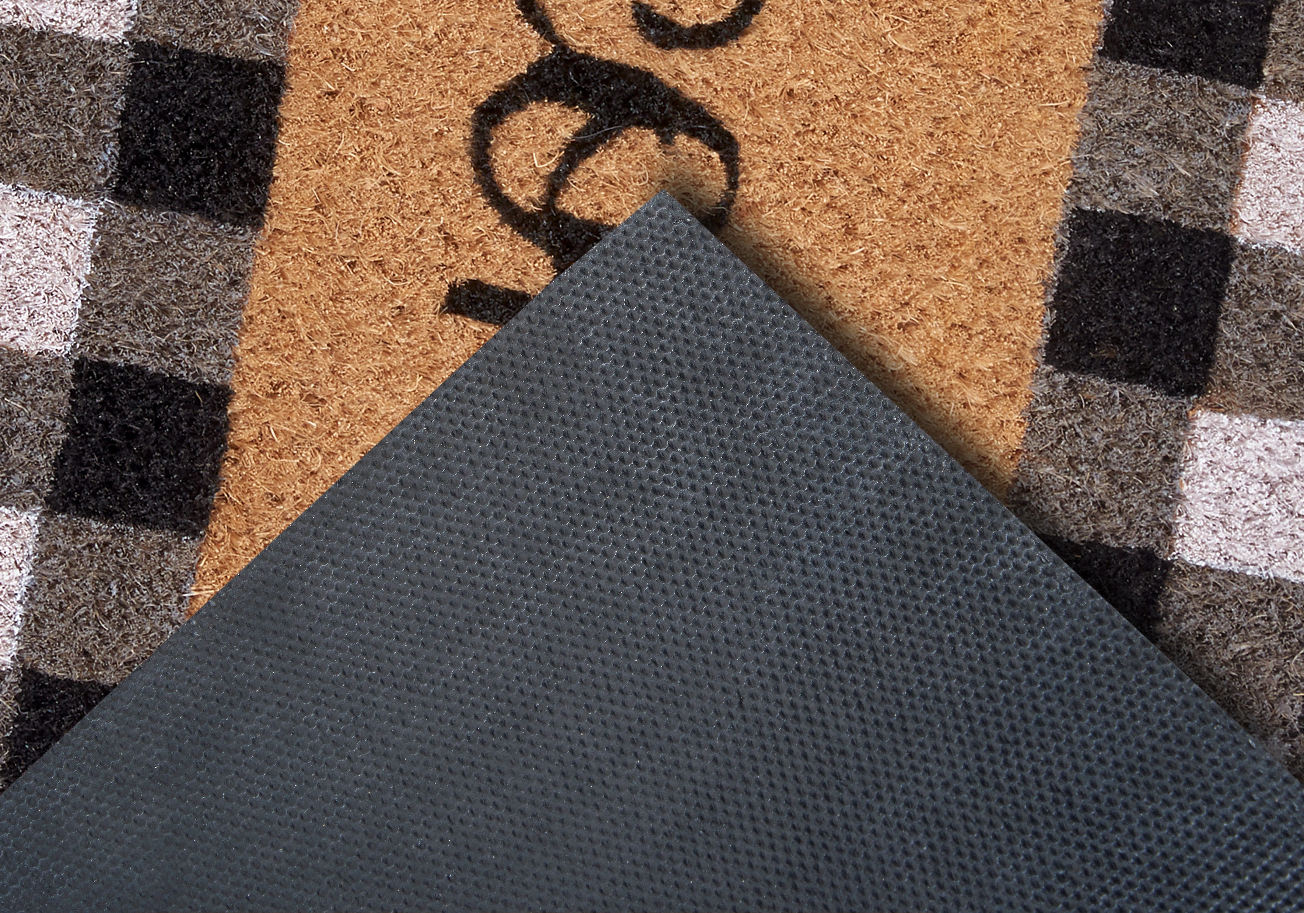 HANSE Home Mat Kokos Welcome Chessboard, deurmat Kokos, vuilopvangmat, outdoor, antislip, binnen, kokosmat, gang