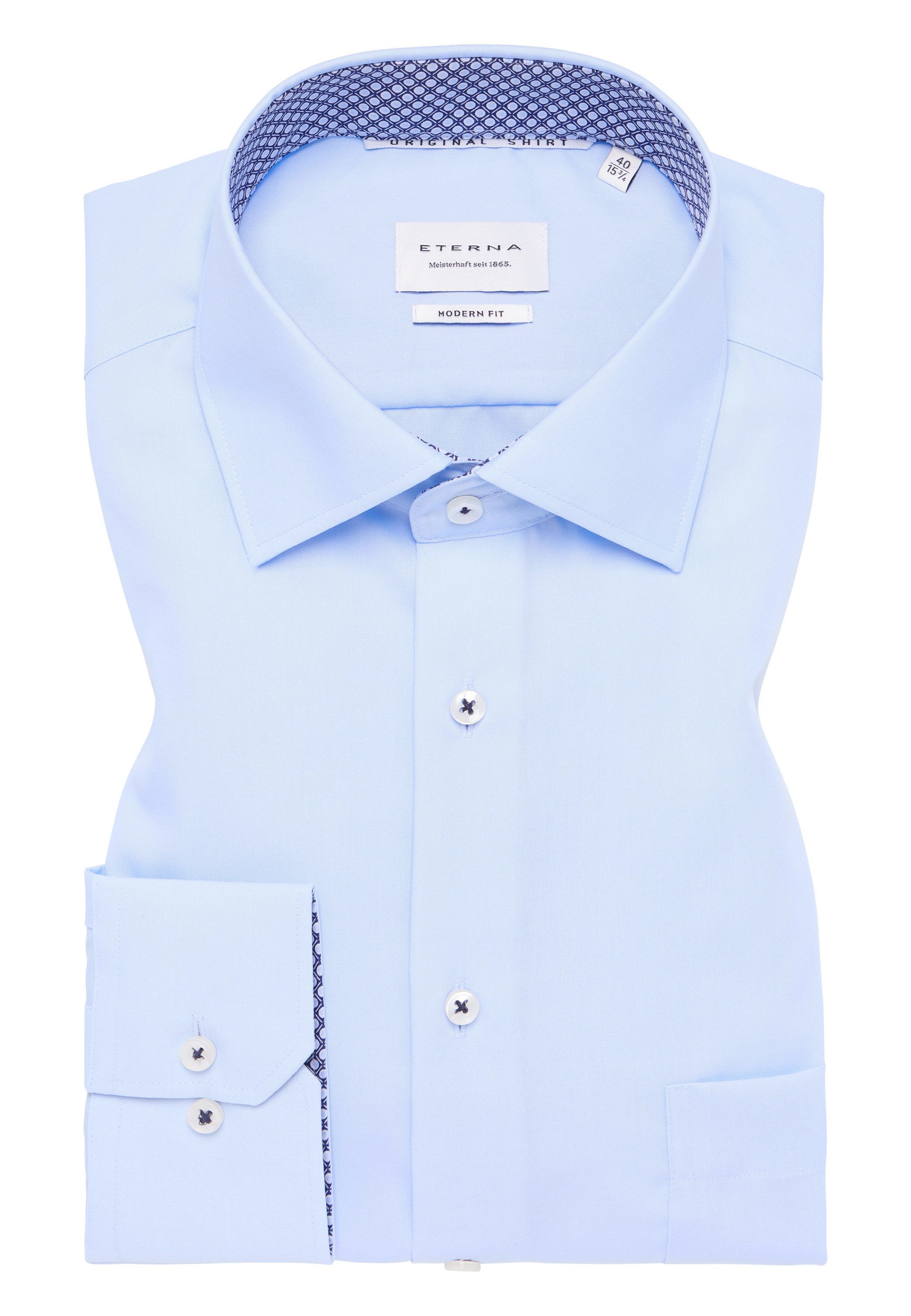 Eterna Overhemd met lange mouwen MODERN FIT NON IRON (strijkvrij)