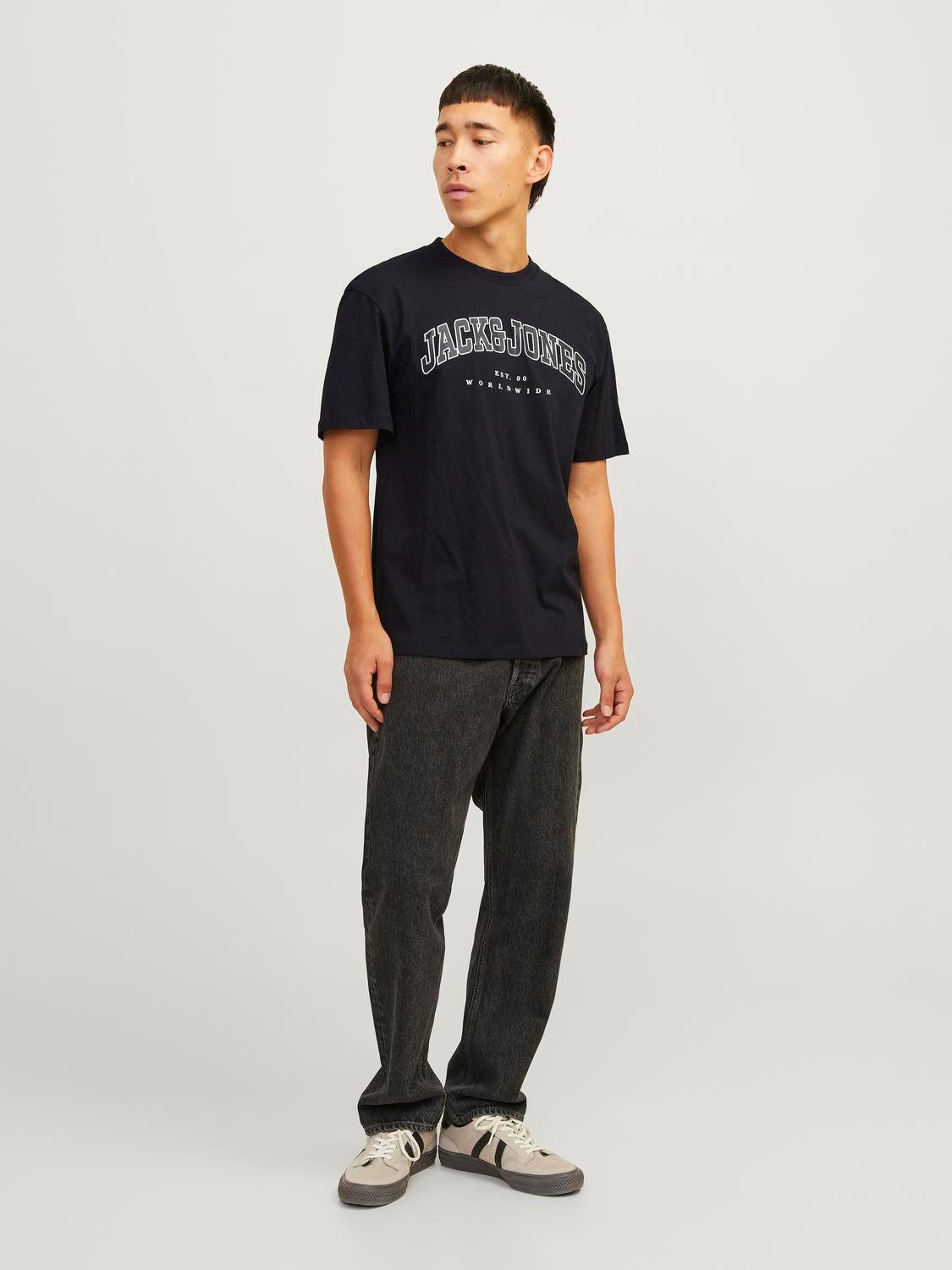 Jack & Jones Shirt met ronde hals JJECALEB VARSITY TEE SS O-NECK NOOS