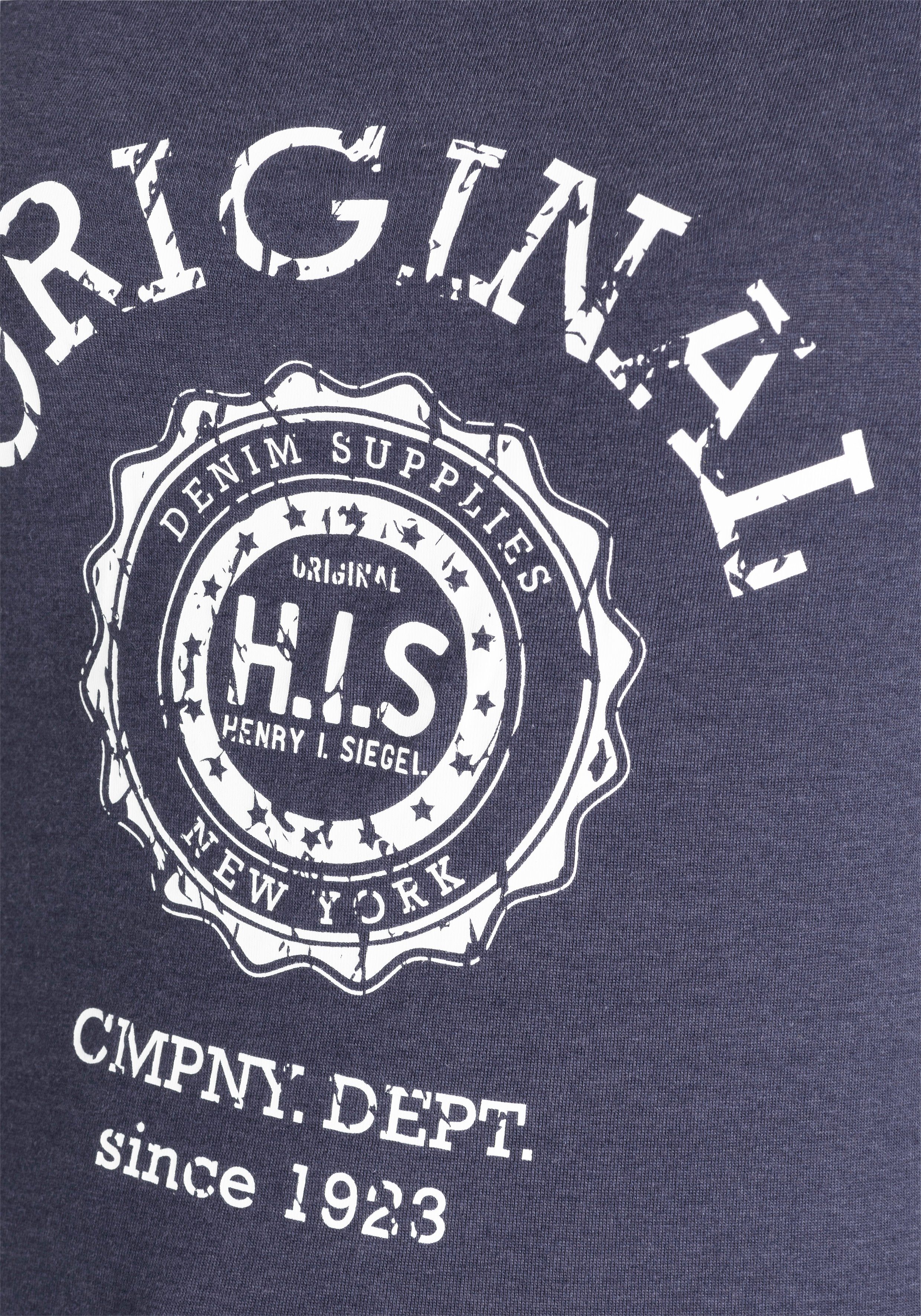 H.I.S Shirt met korte mouwen met heritage-print van h.i.s
