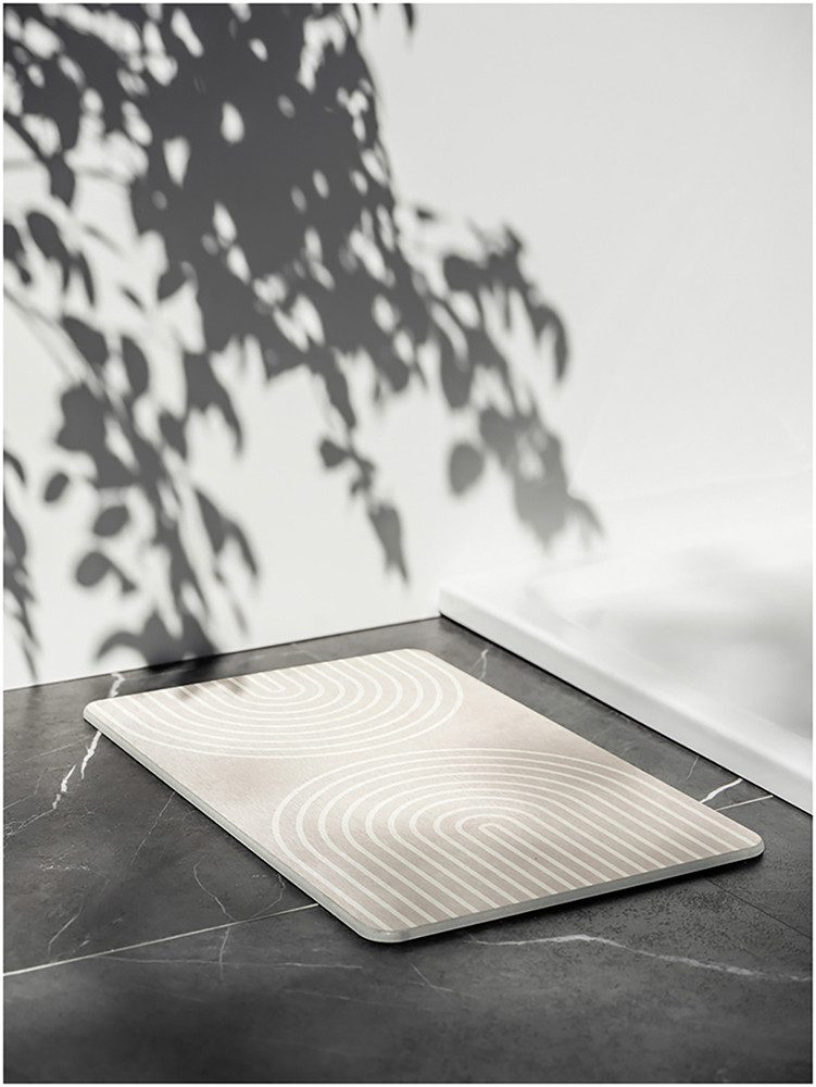 WENKO Badmat Model Nazca antislip, sterk waterabsorberend, van kiezelgur (1 stuk)