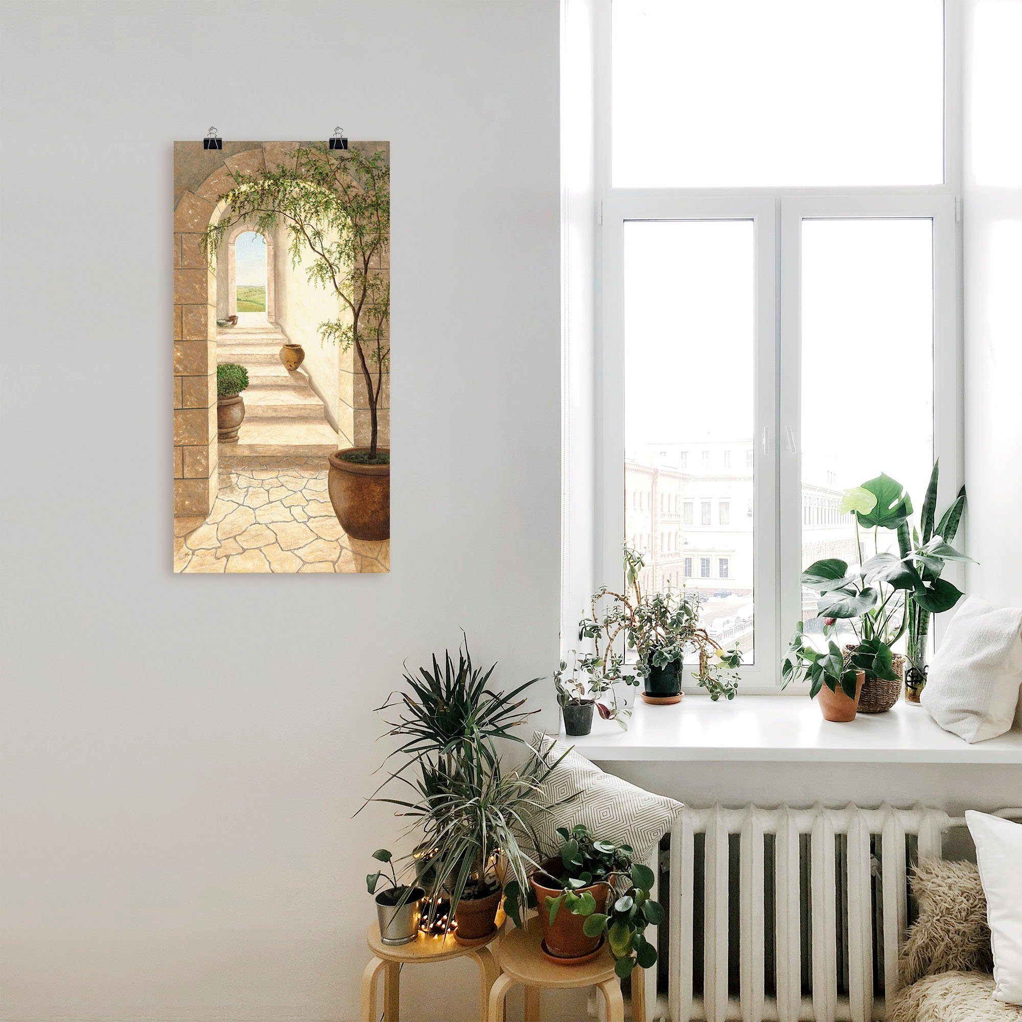 Artland Artprint Toscaanse doorgang als artprint van aluminium, artprint voor buiten, artprint op linnen, poster, muursticker