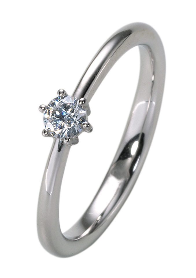 Firetti Solitaire ring Sieraad cadeau Goud 375 damesring verlovingsring goudring solitaire dames ringen maat 16 zilver(kleur)