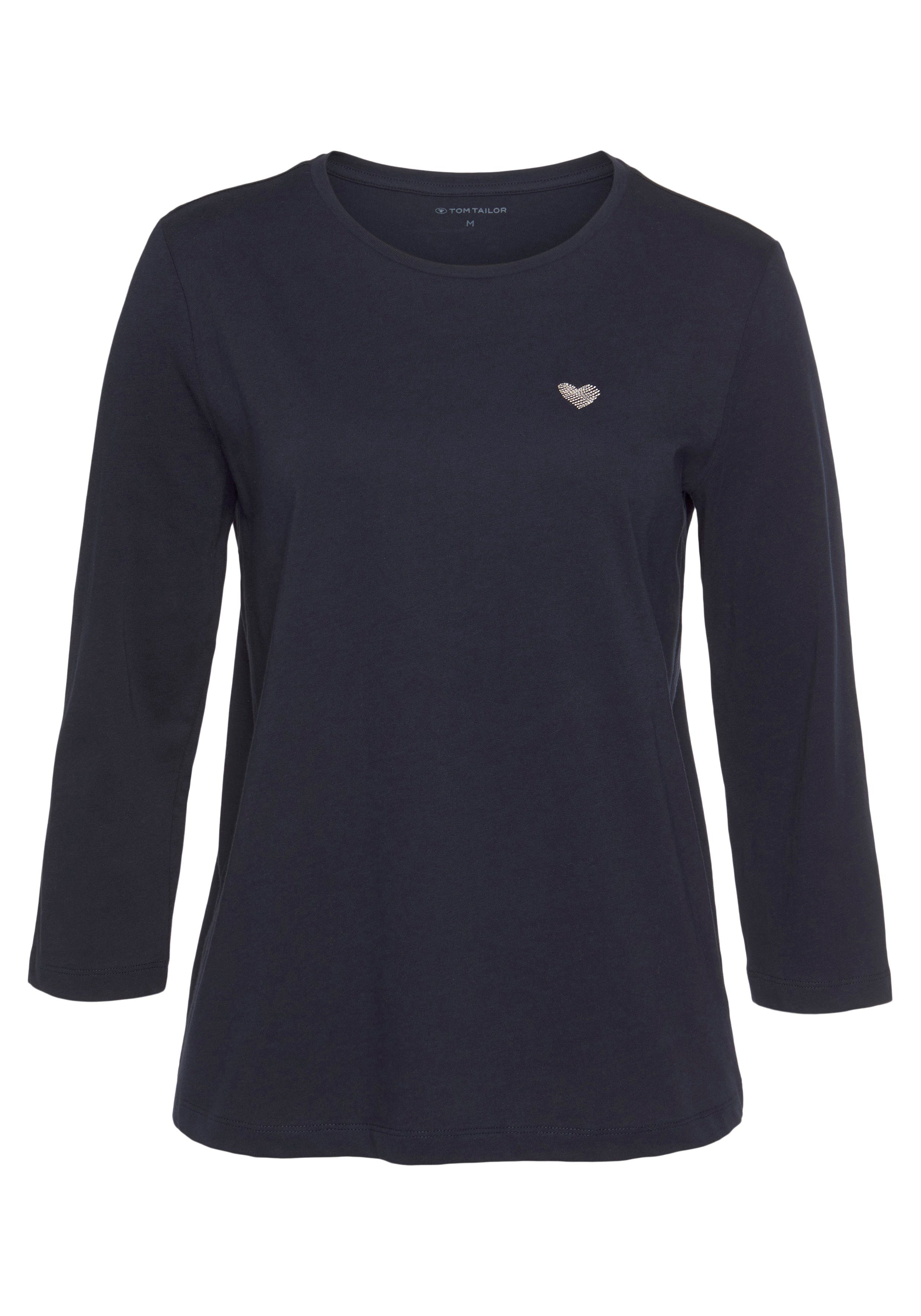 Tom Tailor Shirt met 3/4-mouwen dubbel - strepen + uni (2-delig, Set van 2)