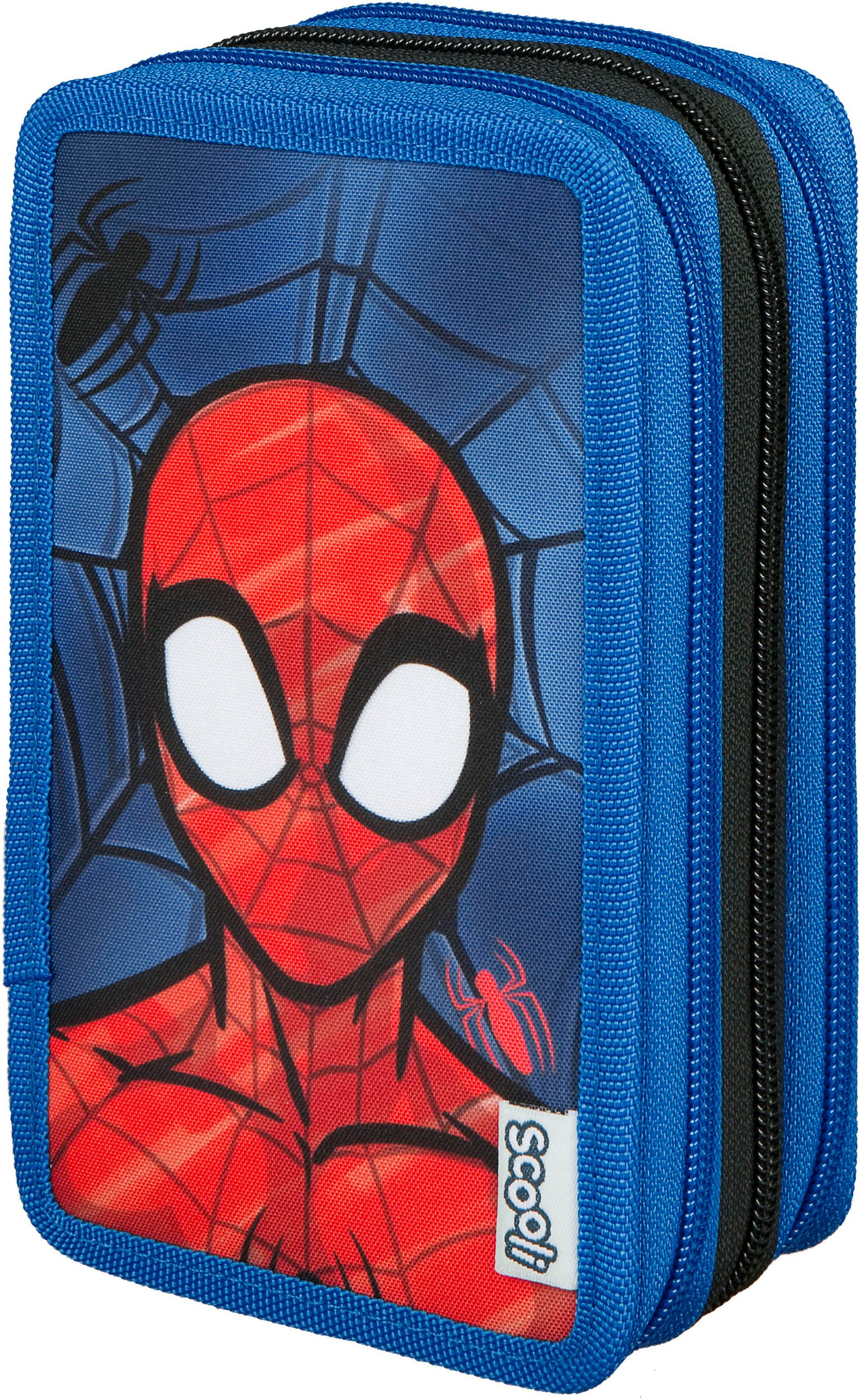 Scooli Etui Tripledecker, Spider-Man gevuld, inclusief geodriehoek