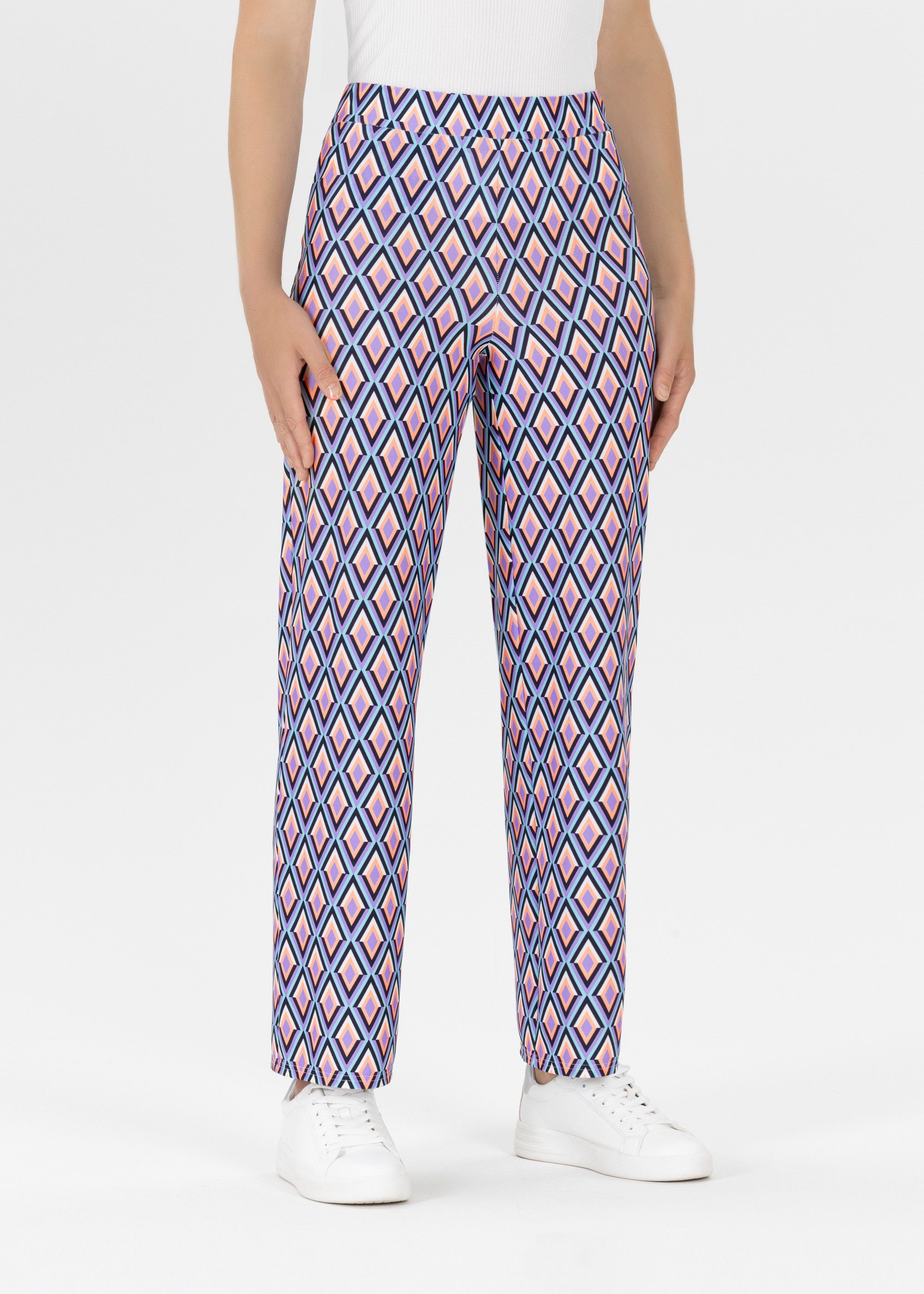 Stehmann 7/8 broek Filiz in culotte-stijl - met allover-print dames 7/8-broeken maat 36 blauw