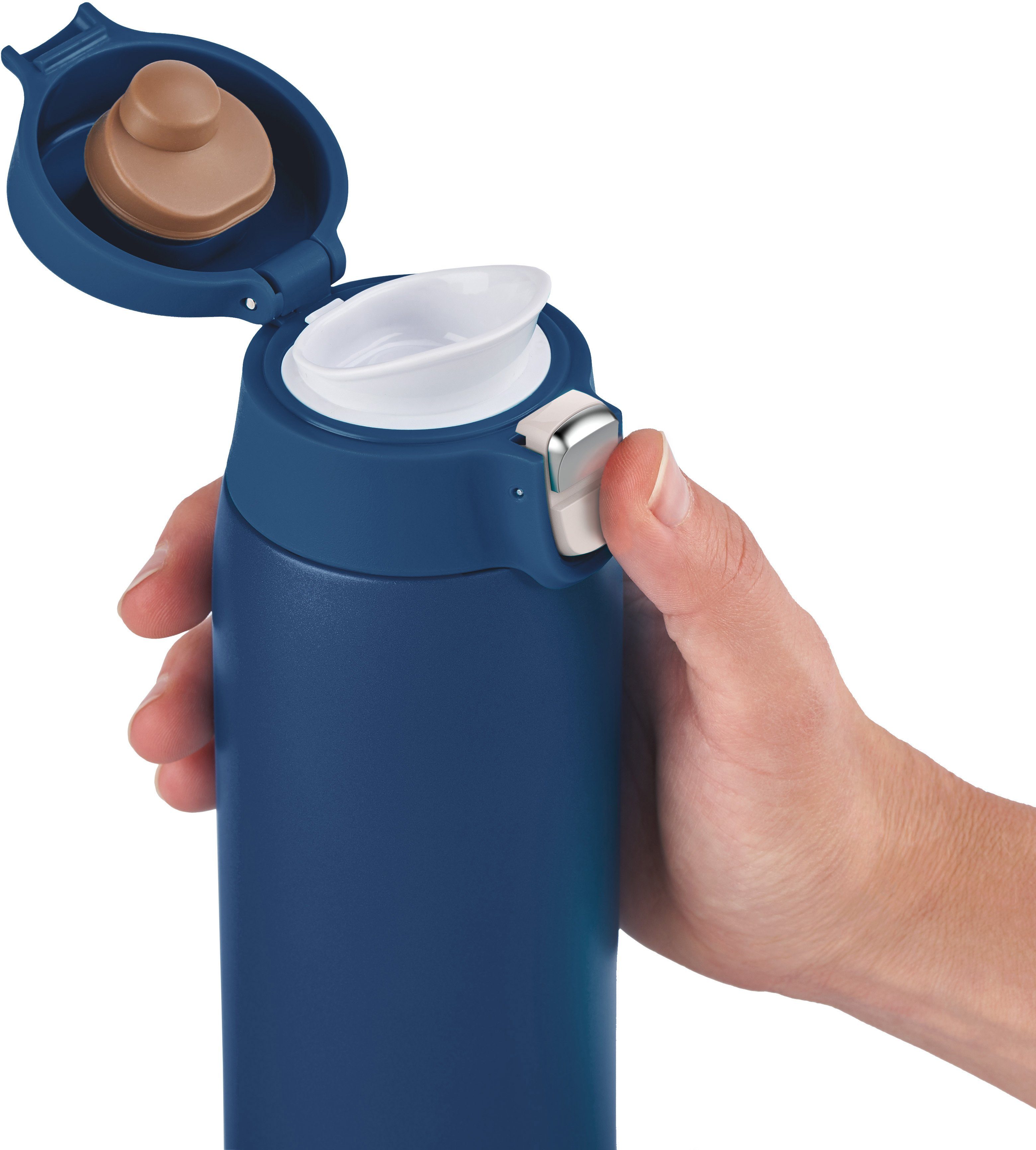 Emsa Thermosbeker Travel Mug Light 0,4l, roestvrij staal, 100% dicht, 8u warm/16u koud