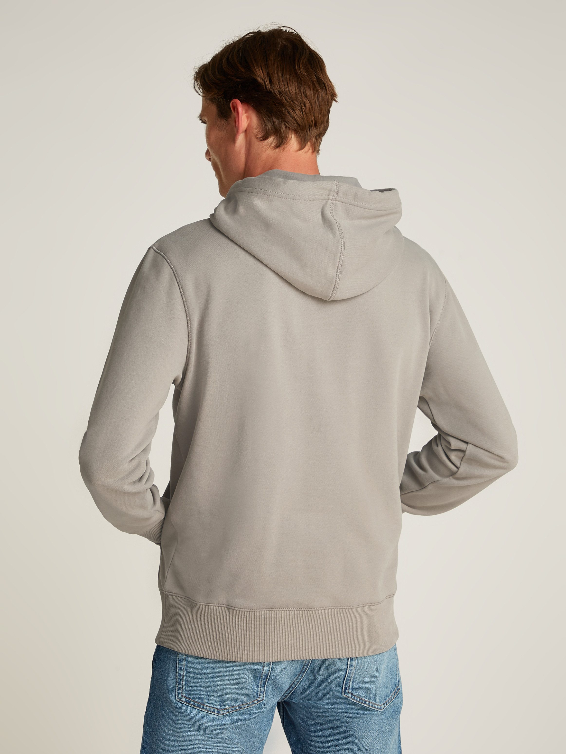 Calvin Klein Sweatshirt WOVEN LABEL HOODIE Kangoeroezak logoborduring