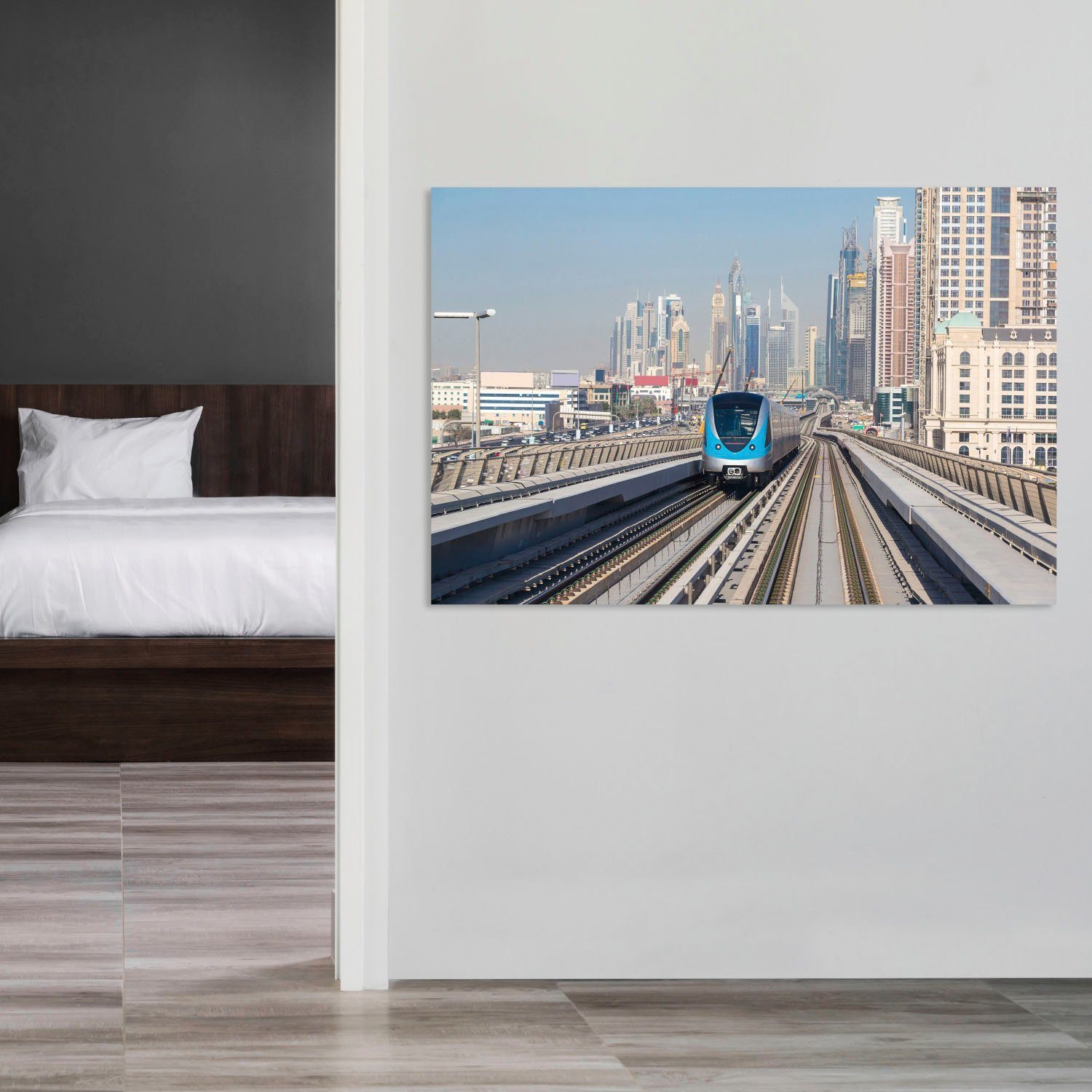 queence Artprint op acrylglas Bahngleis Fine Art-print in galeriekwaliteit