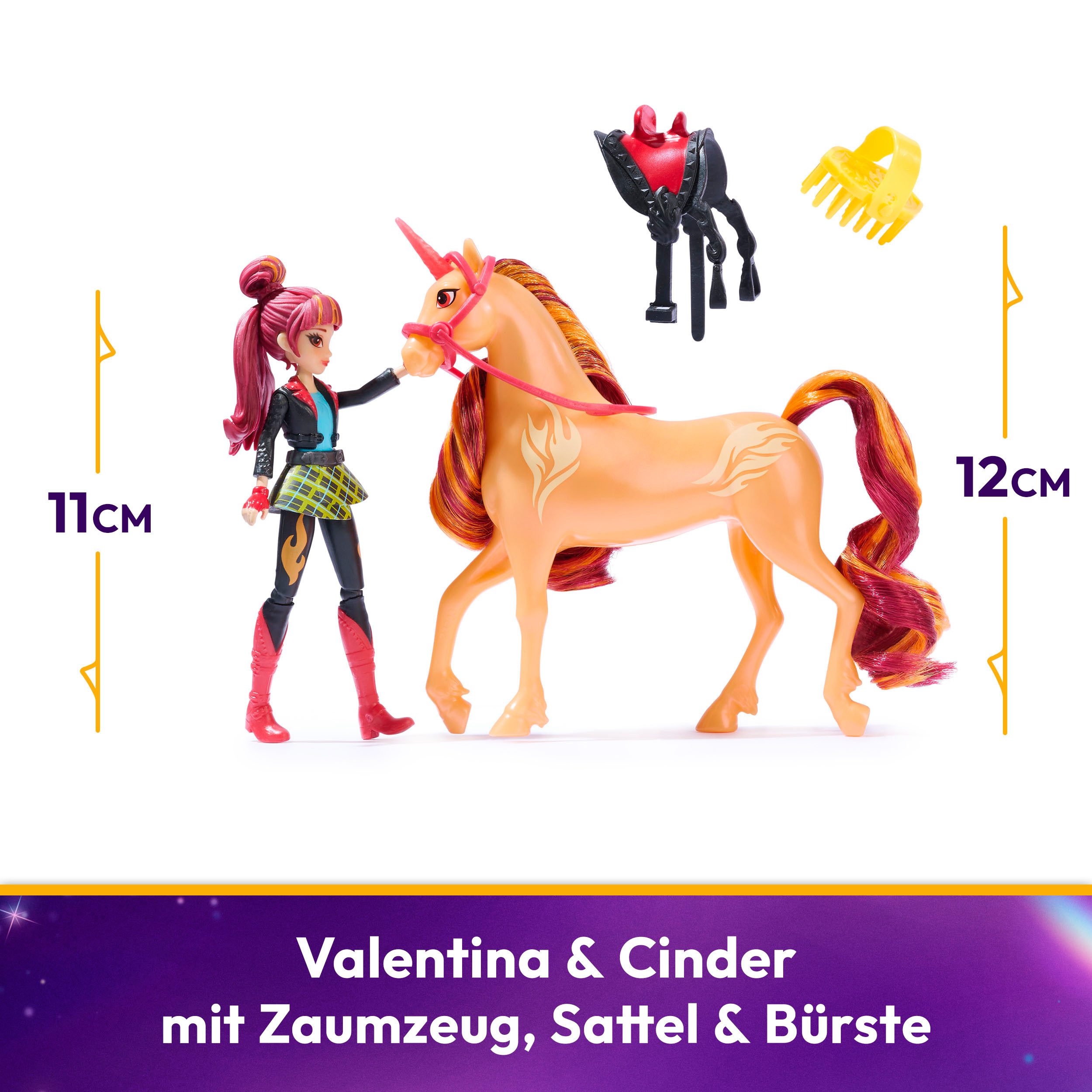 Spin Master Aankleedpop Unicorn Academy Valentina und Einhorn Cinder Set