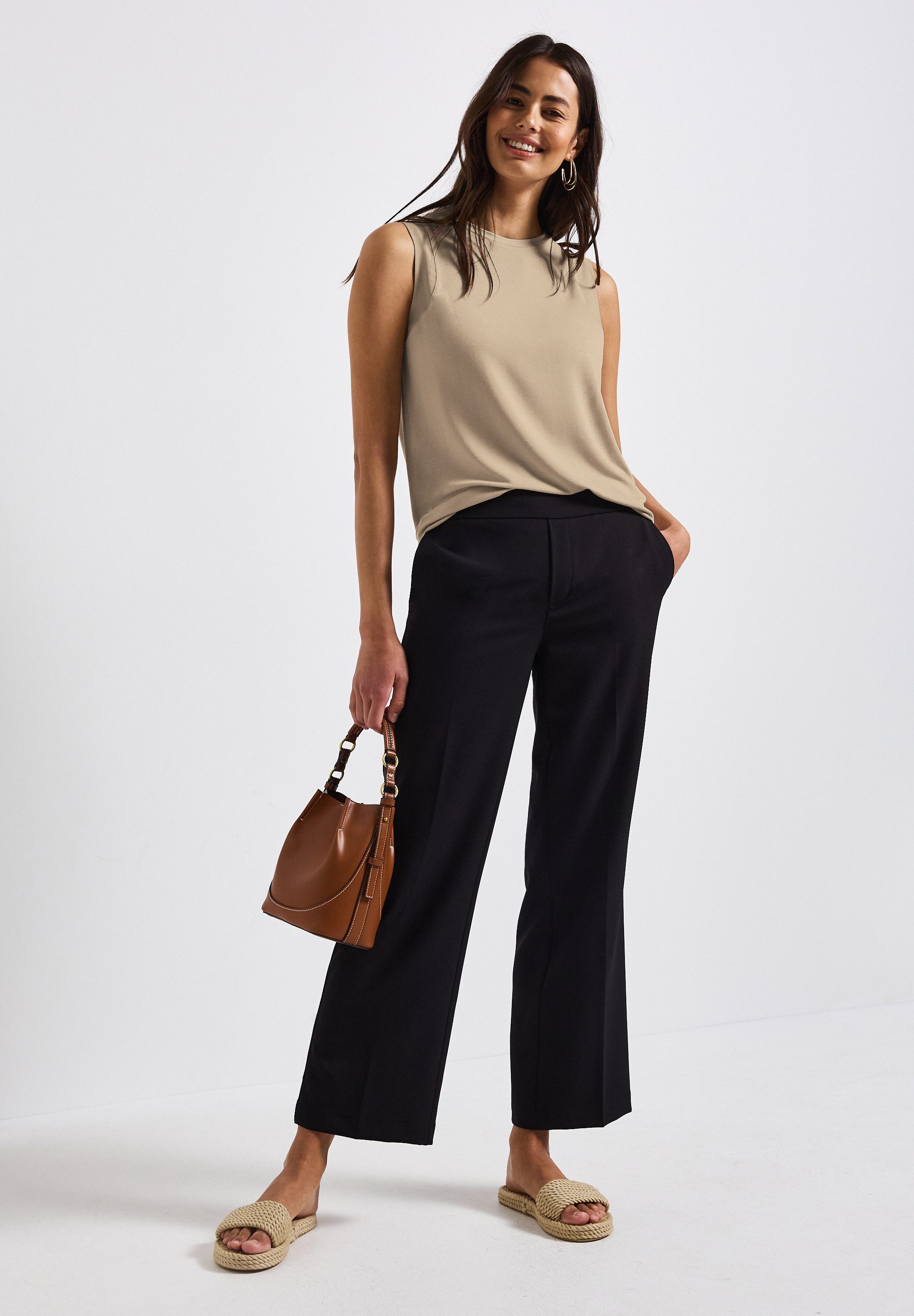 STREET ONE Top met chiffondetails