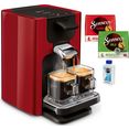 senseo koffiepadautomaat senseo quadrante hd7865-80, inclusief gratis toebehoren ter waarde van € 14,- rood