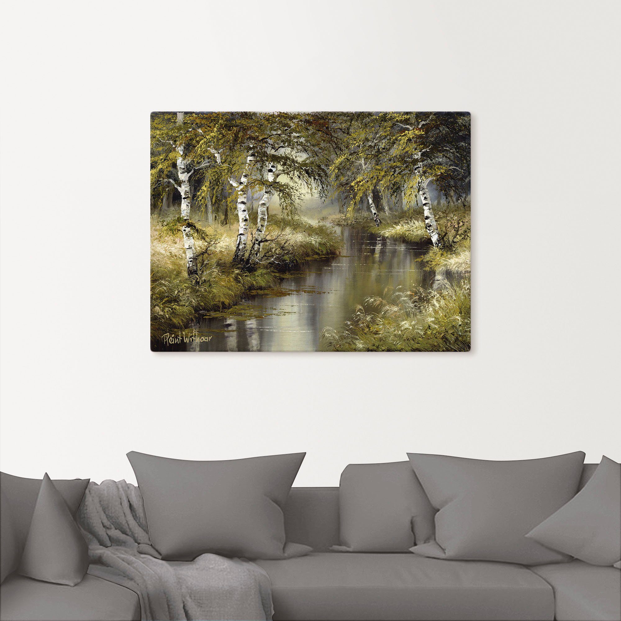 Artland Artprint Kanaal diep in het bos als artprint op linnen, poster, muursticker in verschillende maten