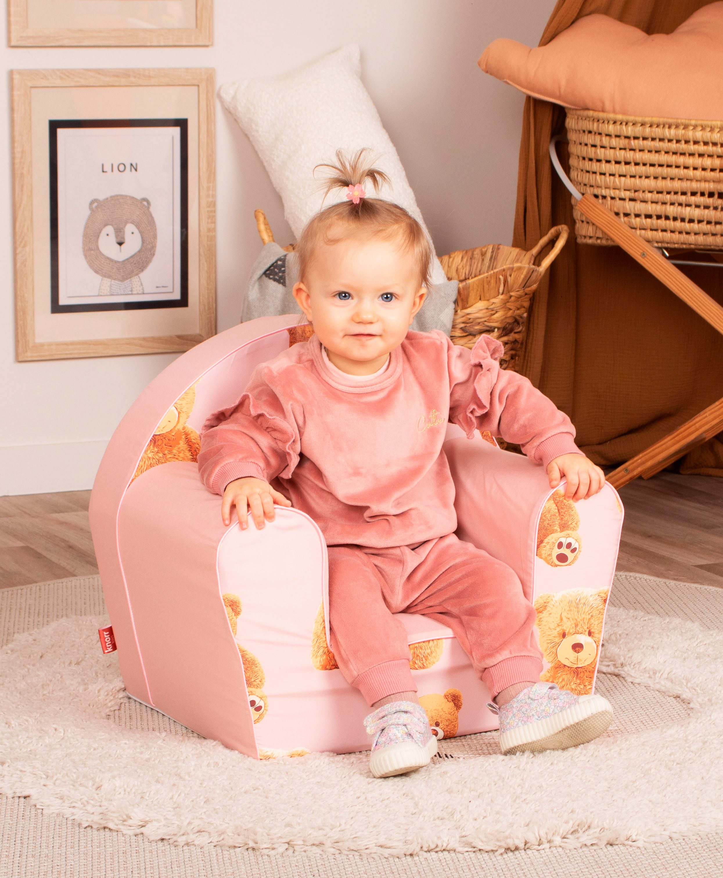 Knorrtoys® Fauteuil Teddy pink voor kinderen, made in europe