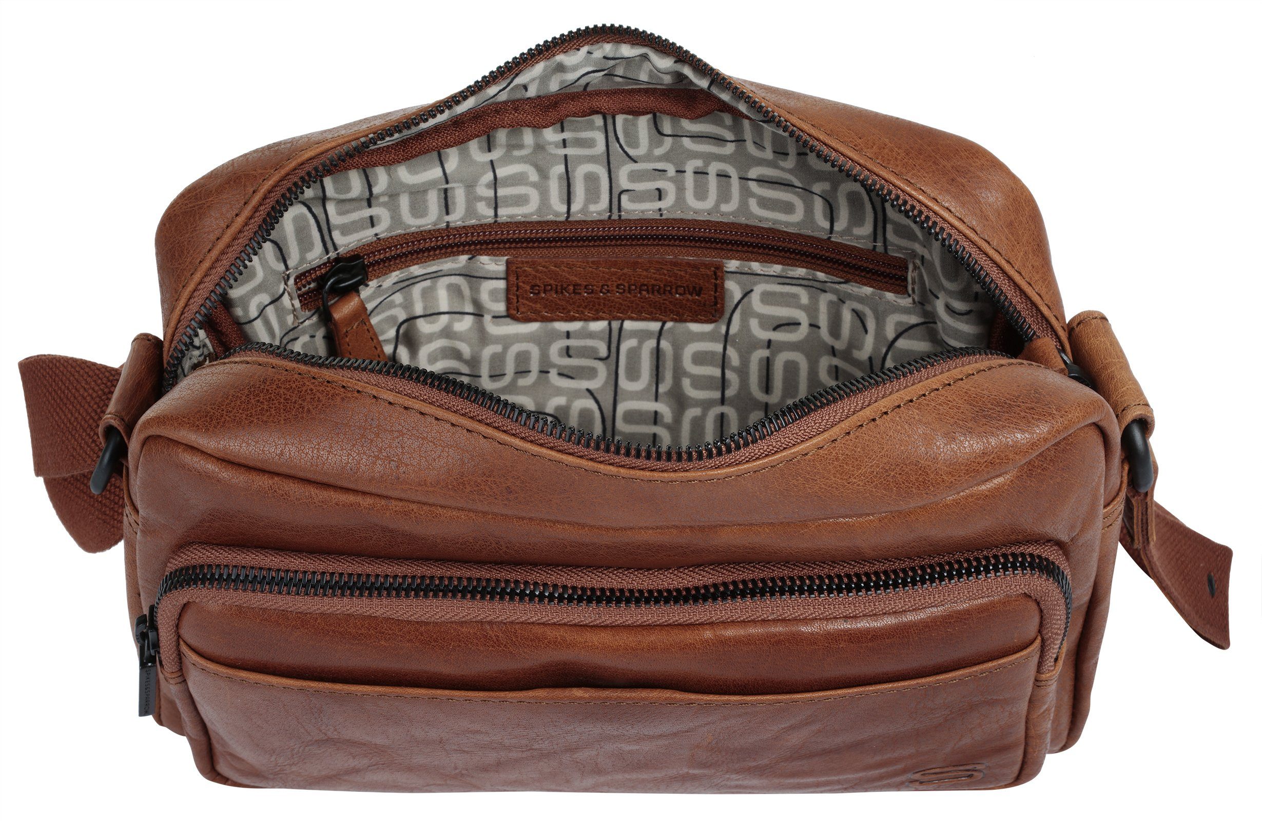 Spikes & Sparrow Schoudertas echt leder