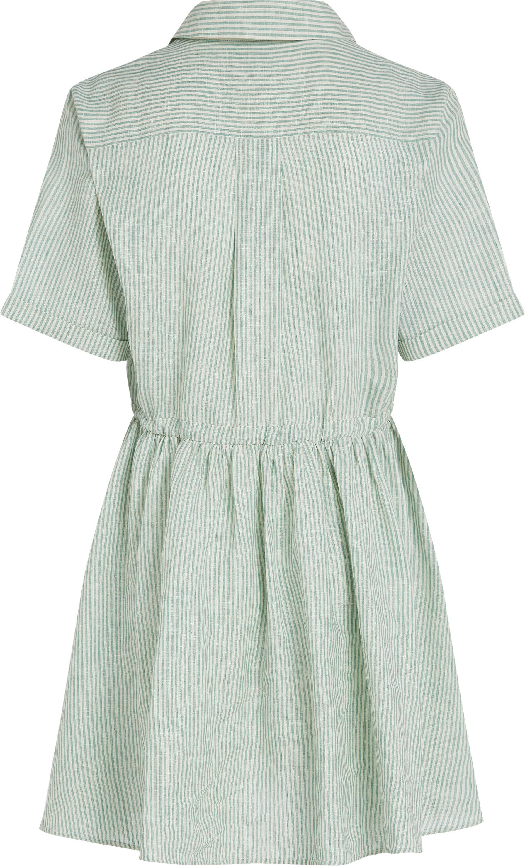 Tommy Hilfiger Jurk met overhemdkraag ESS LINEN S/S SHORT DRESS met tunnelkoord in de taille, met rugplooi, koel premium linnen
