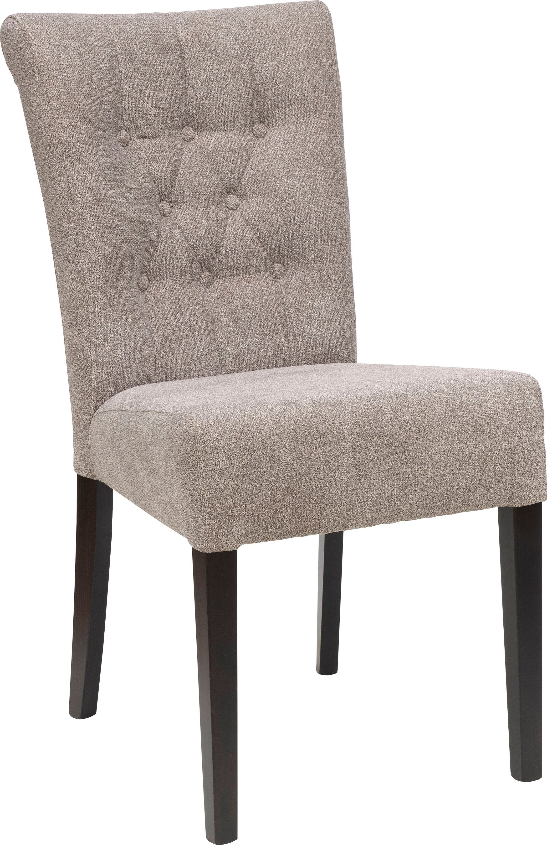 Home affaire Eetkamerstoel Queen BESTSELLER Gestoffeerde stoel met knoopdetails, set van 2, 4 of 6
