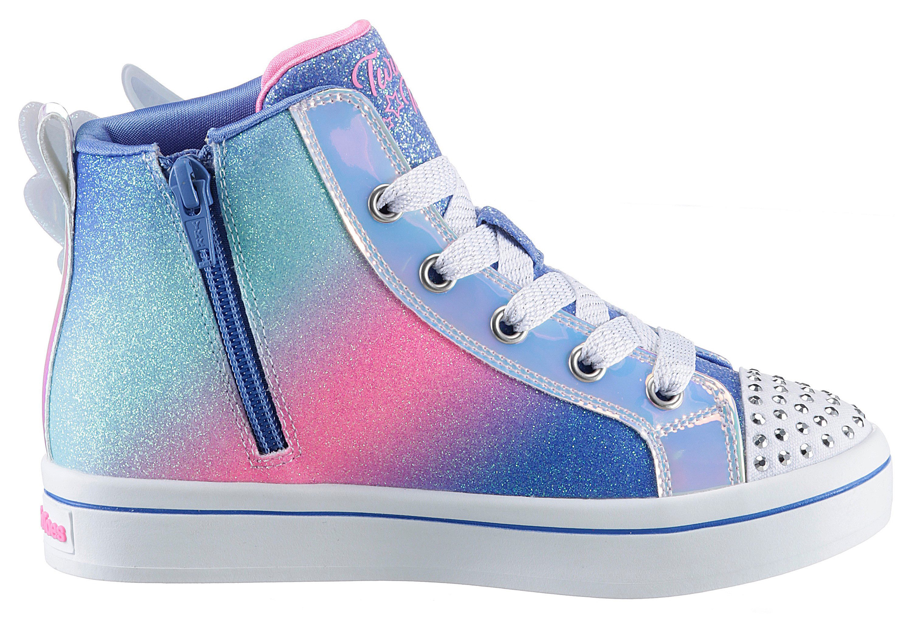 Skechers Sneakers Twinkle Toes: Twi-Lites 2.0 - Dreamy Wings , vrijetijdsschoen, knipperschoen met glinsterende vleugelapplicatie