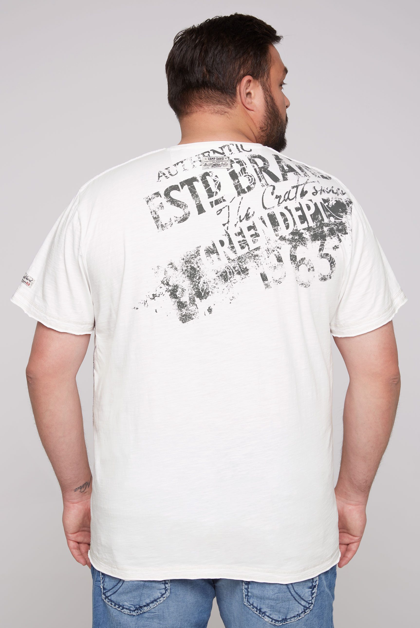CAMP DAVID T-shirt met merkopschrift voor