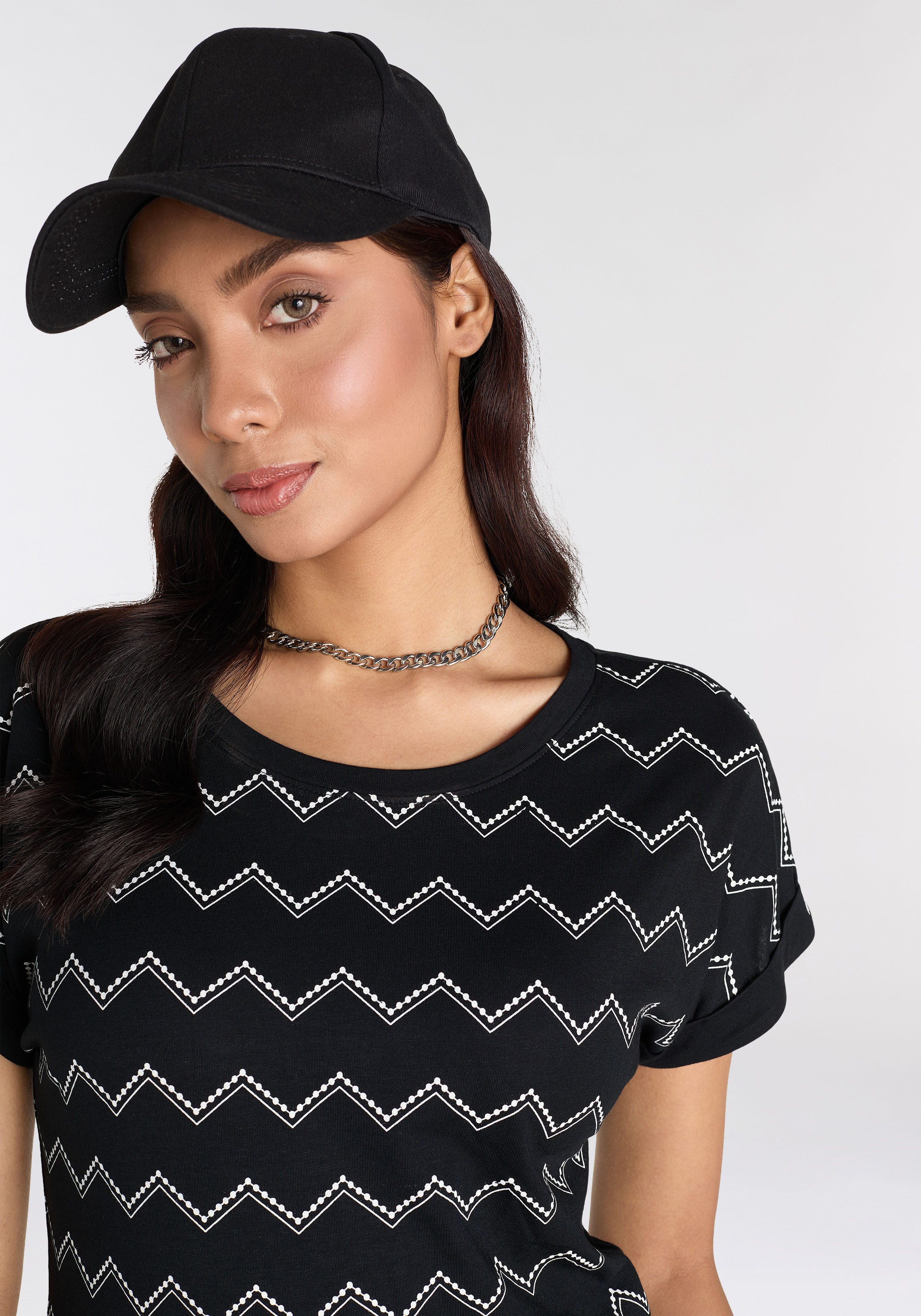KangaROOS Shirt met korte mouwen met zigzagpatroon