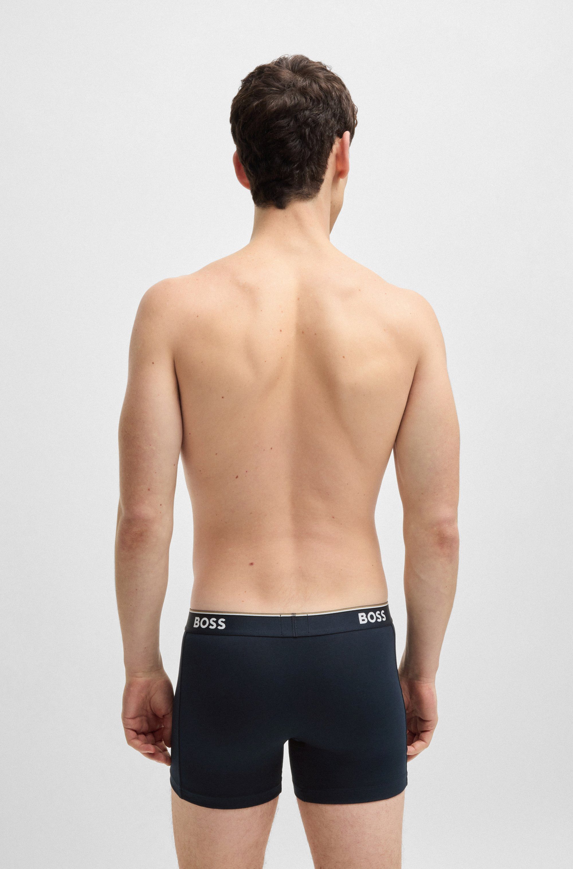 BOSS Lange boxershort BRIEF 3 PACK met in kleur bijpassende weefband (3 stuks)