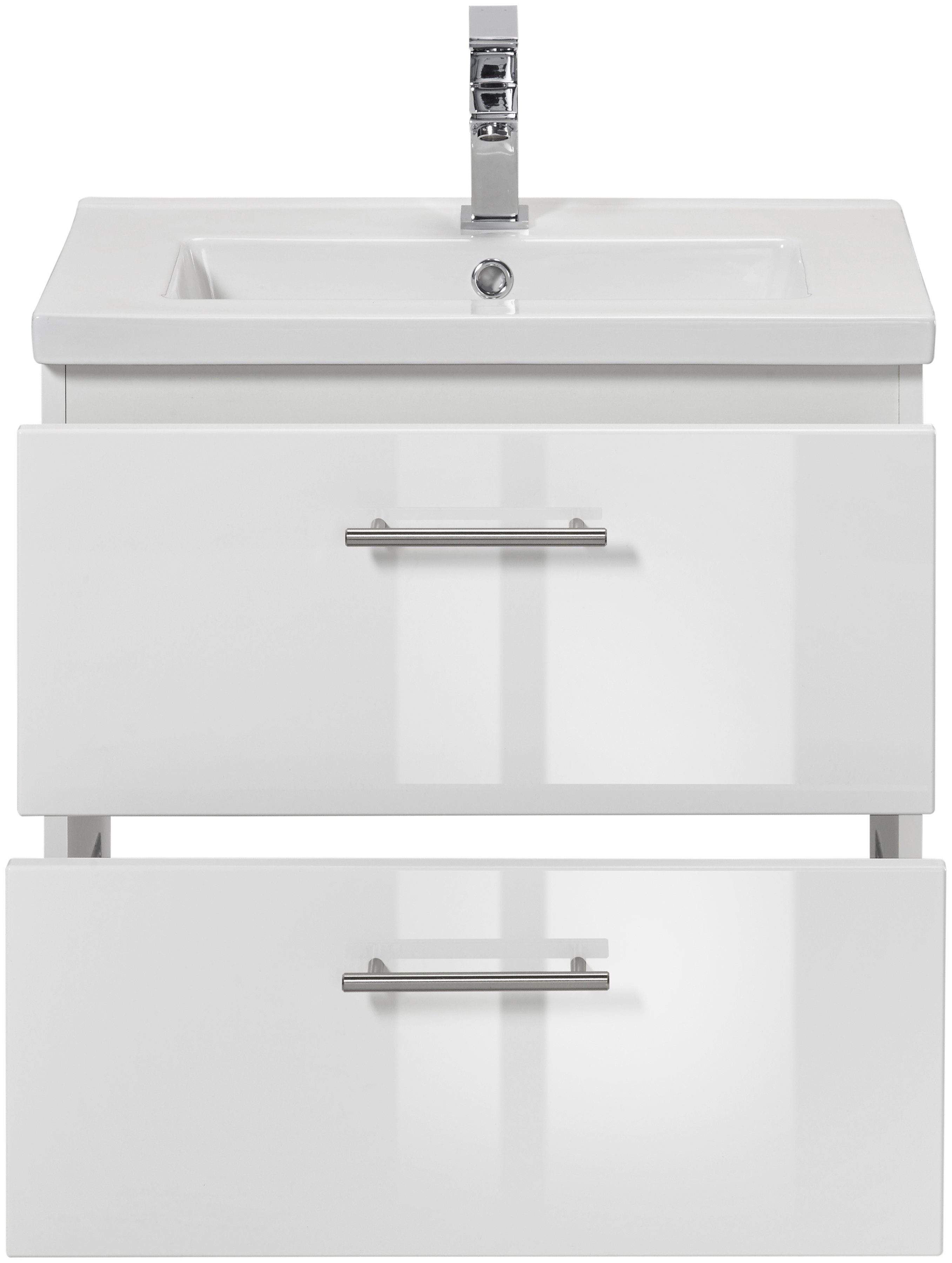welltime Wastafelonderkast Trento, in verschillende designs en kleuren Breedte 60 cm, diepte 36 cm, SlimLine badkamermeubel