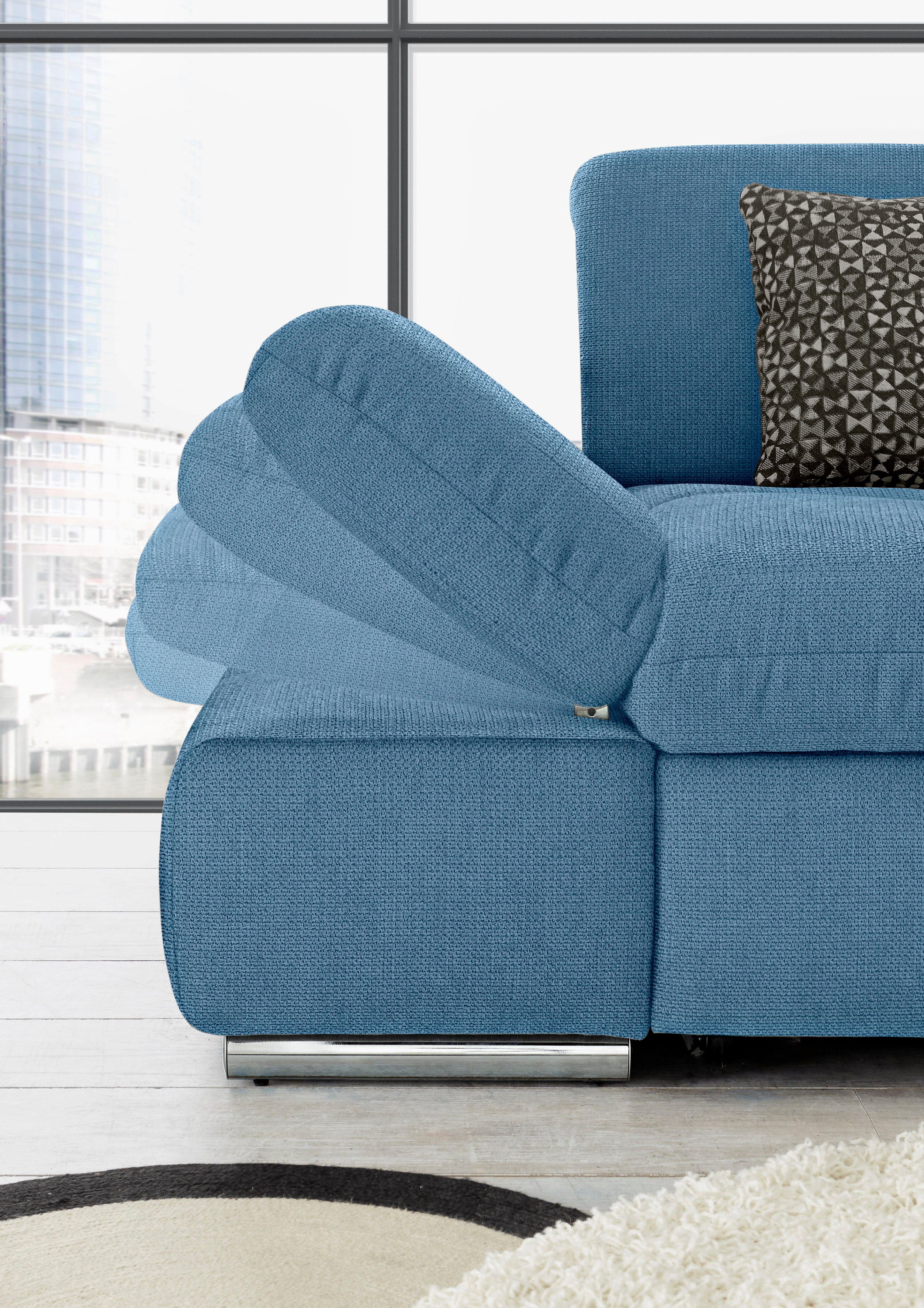 set one by Musterring Zithoek SO 4100 comfortabele pocketvering, incl. hoofdeindeverstelling