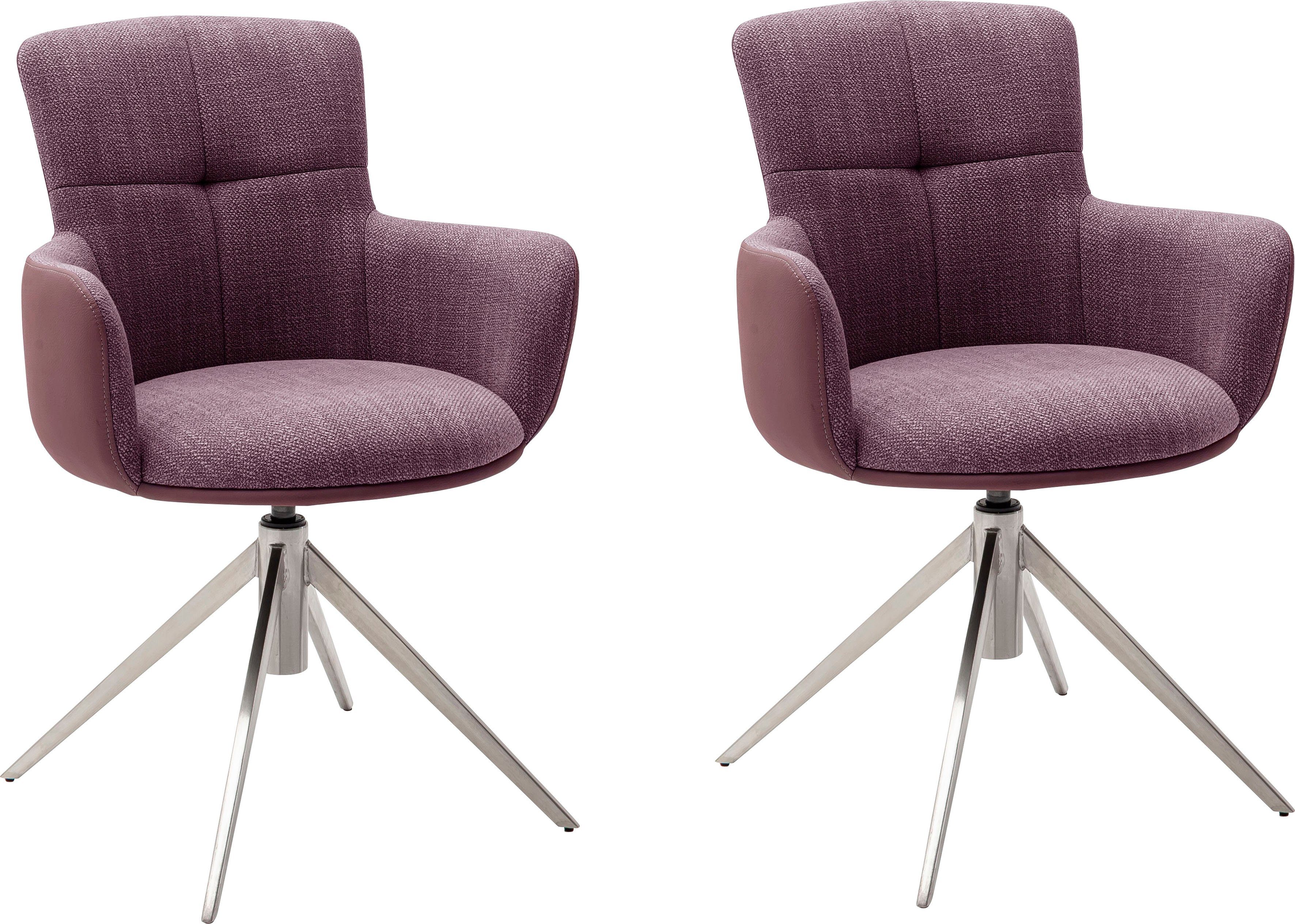 MCA furniture Eetkamerstoel Mecana set van 2 materialenmix, stoel 360° draaibaar met nivellering, tot 120 kg (set, 2 stuks)