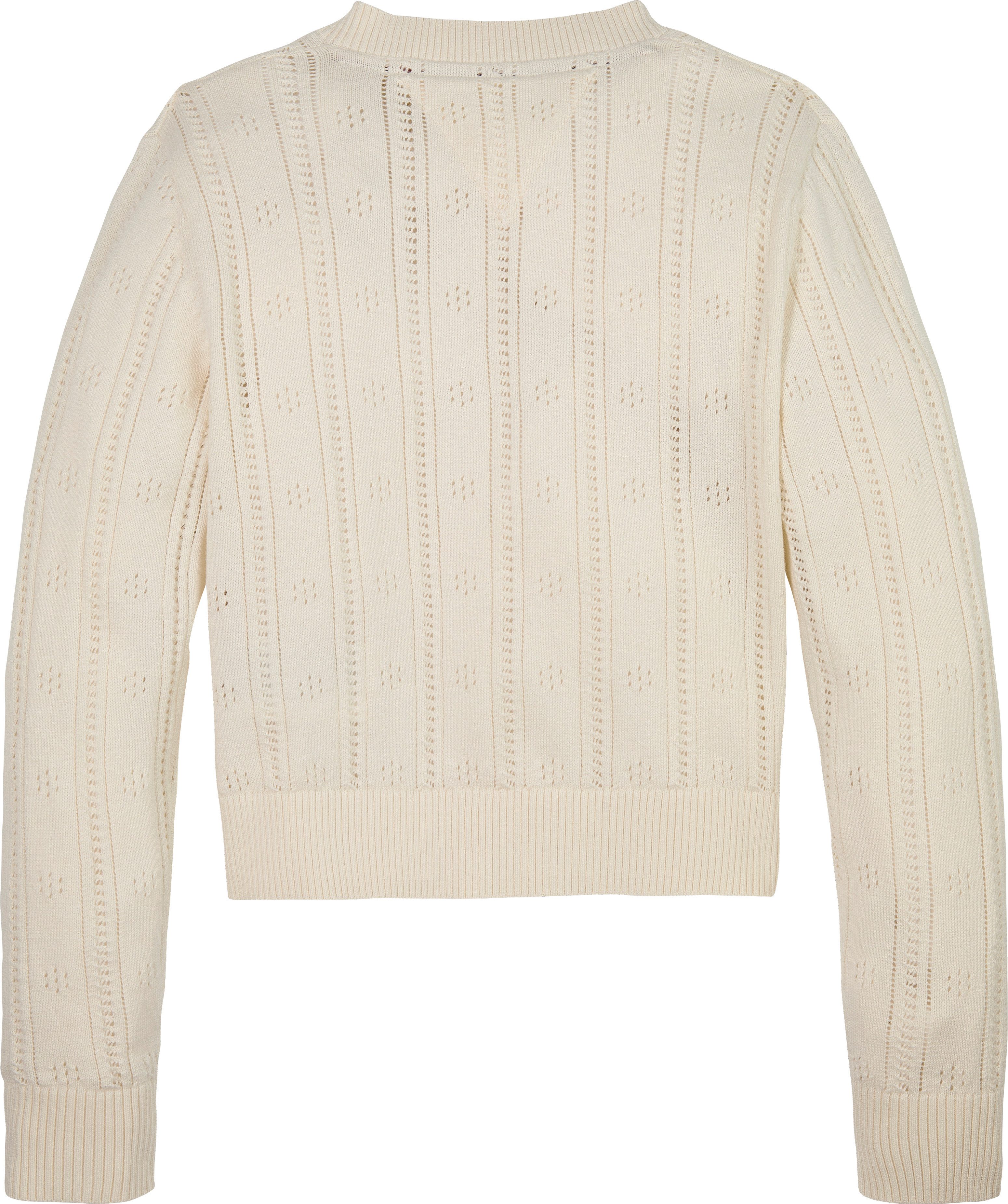 Tommy Hilfiger Vest POINTELLE CARDIGAN LS voor kinderen tot 16 jaar, met schattig patroon