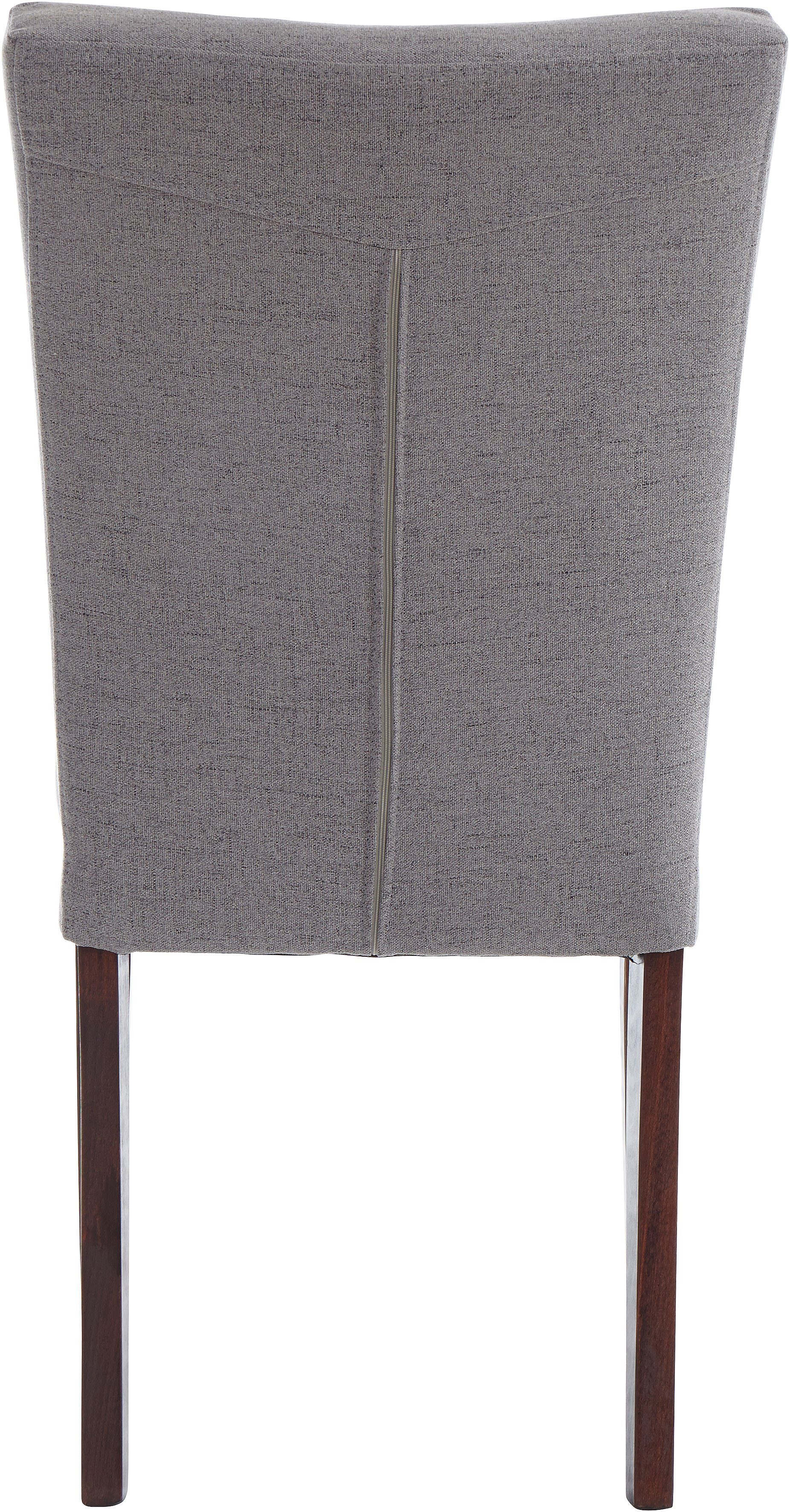 Home affaire Eetkamerstoel Zena Frame van massief hout, gestoffeerde stoel, eetkamer, bestseller (set, 2 stuks)