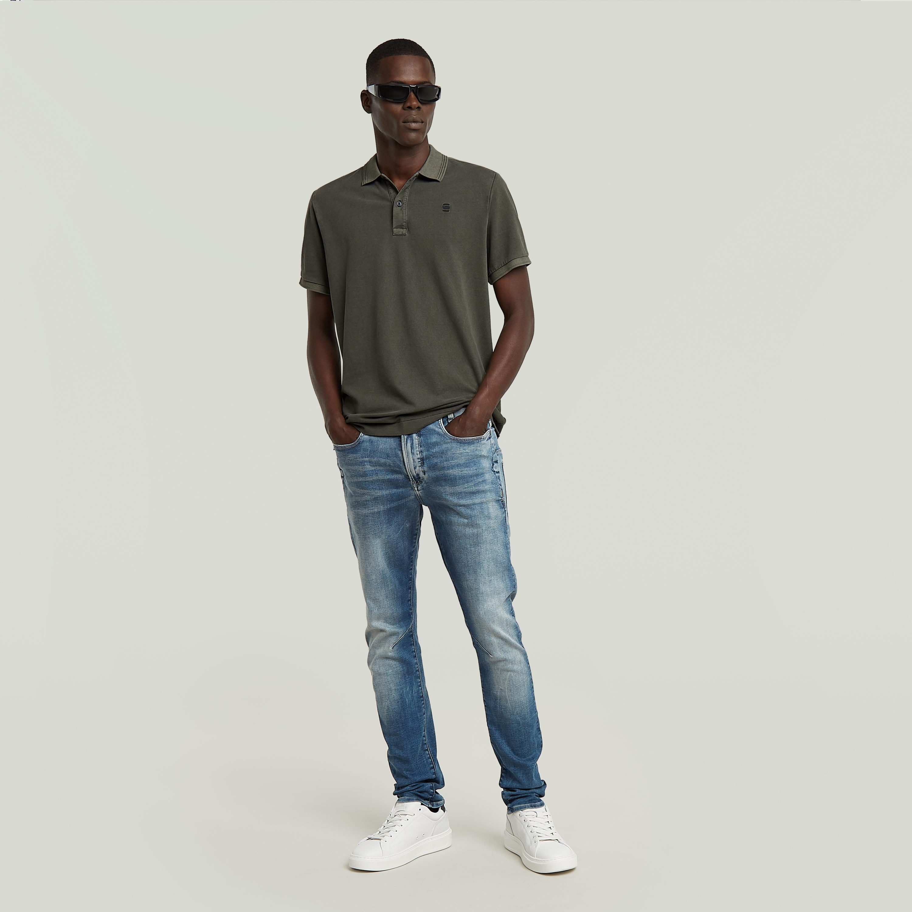 G-Star RAW Poloshirt Dunda slim fit Logo-embossing op de borst