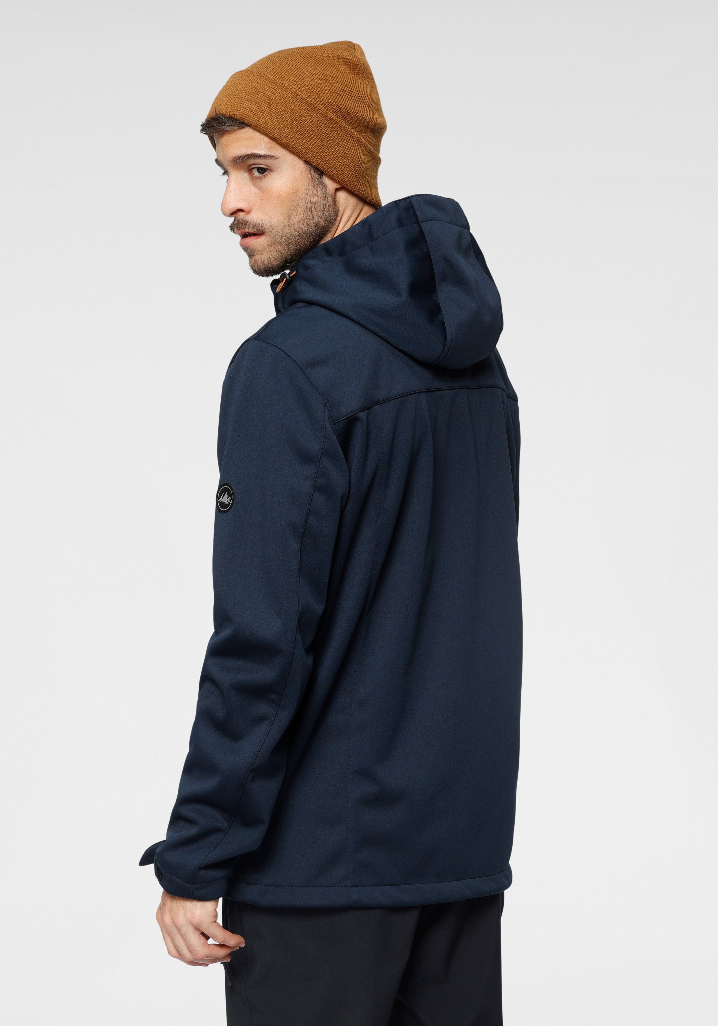 Polarino Softshell-jack waterafstotend, winddicht, fleece-gevoerde capuchon, ademend
