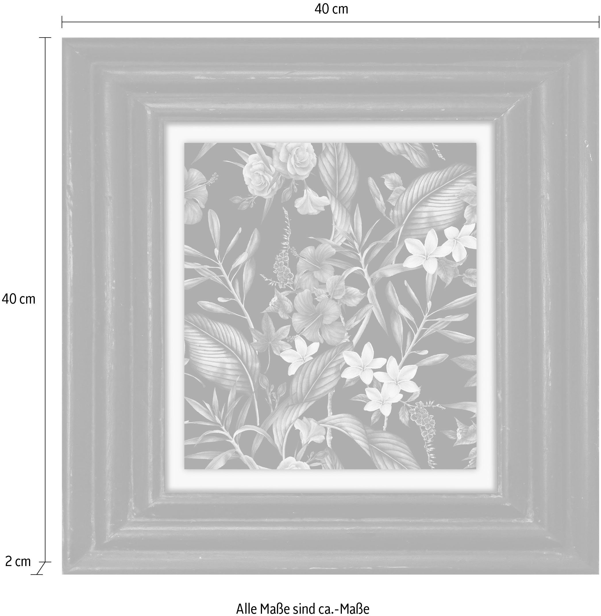 queence Artprint op linnen Bloemen Premium canvasstof, handgemaakt in Duitsland, 40x40cm