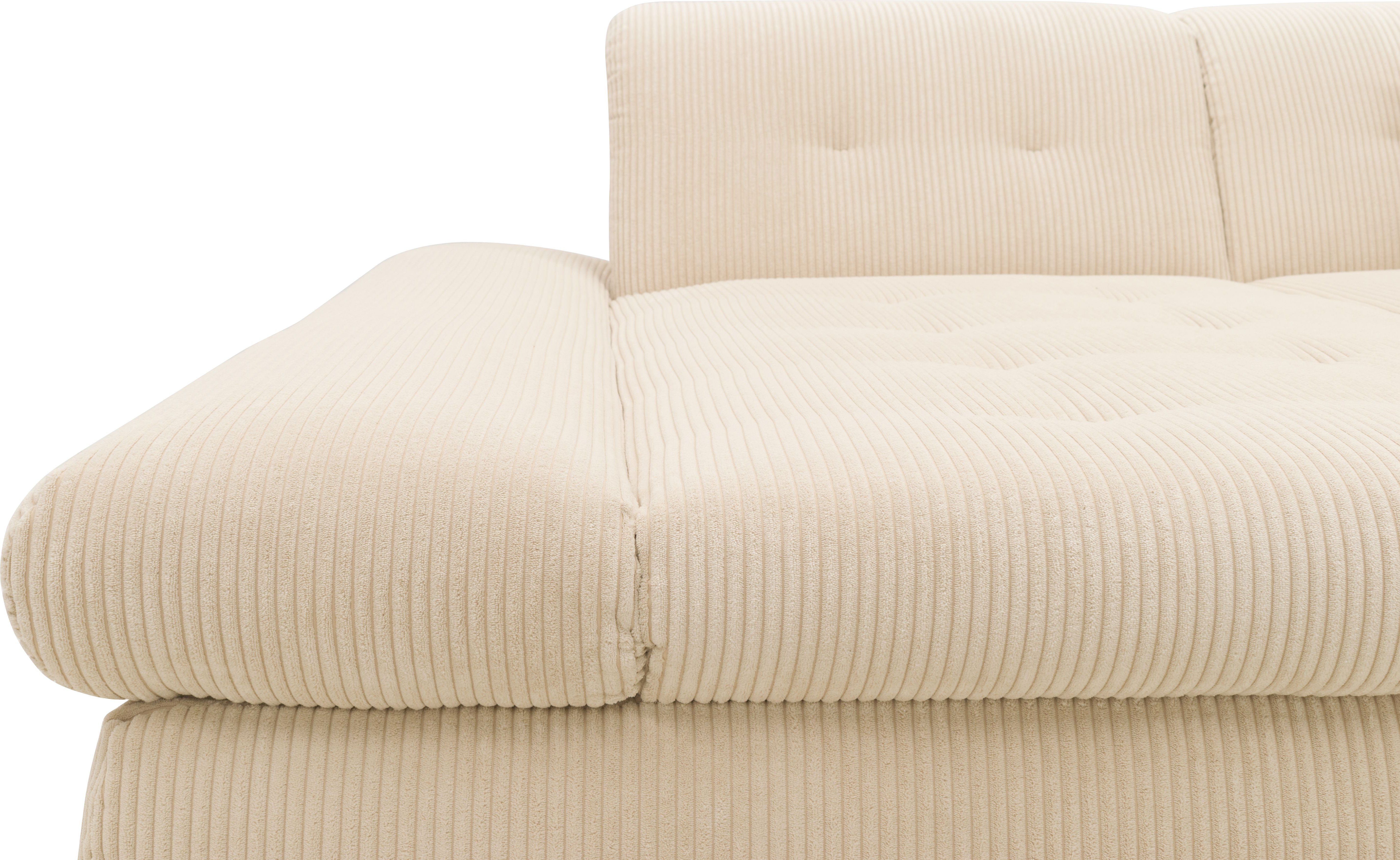 DOMO collection Hoekbank Moric bxdxh 300x172x80 cm, ook in cord, L-model XXL-formaat, optioneel ook met slaapbank functie en verstelling armleuning,