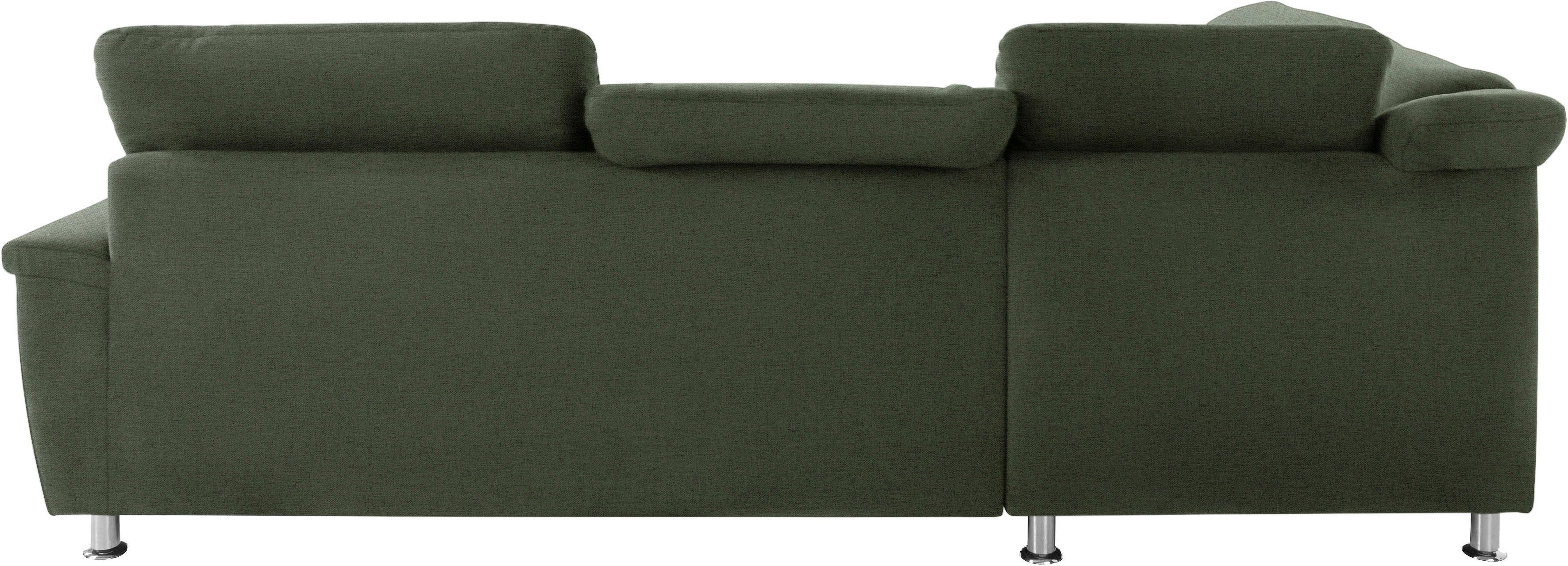DOMO collection Hoekbank Franzi, tijdloos en elegant, moderne zittingstikking, L-Vorm