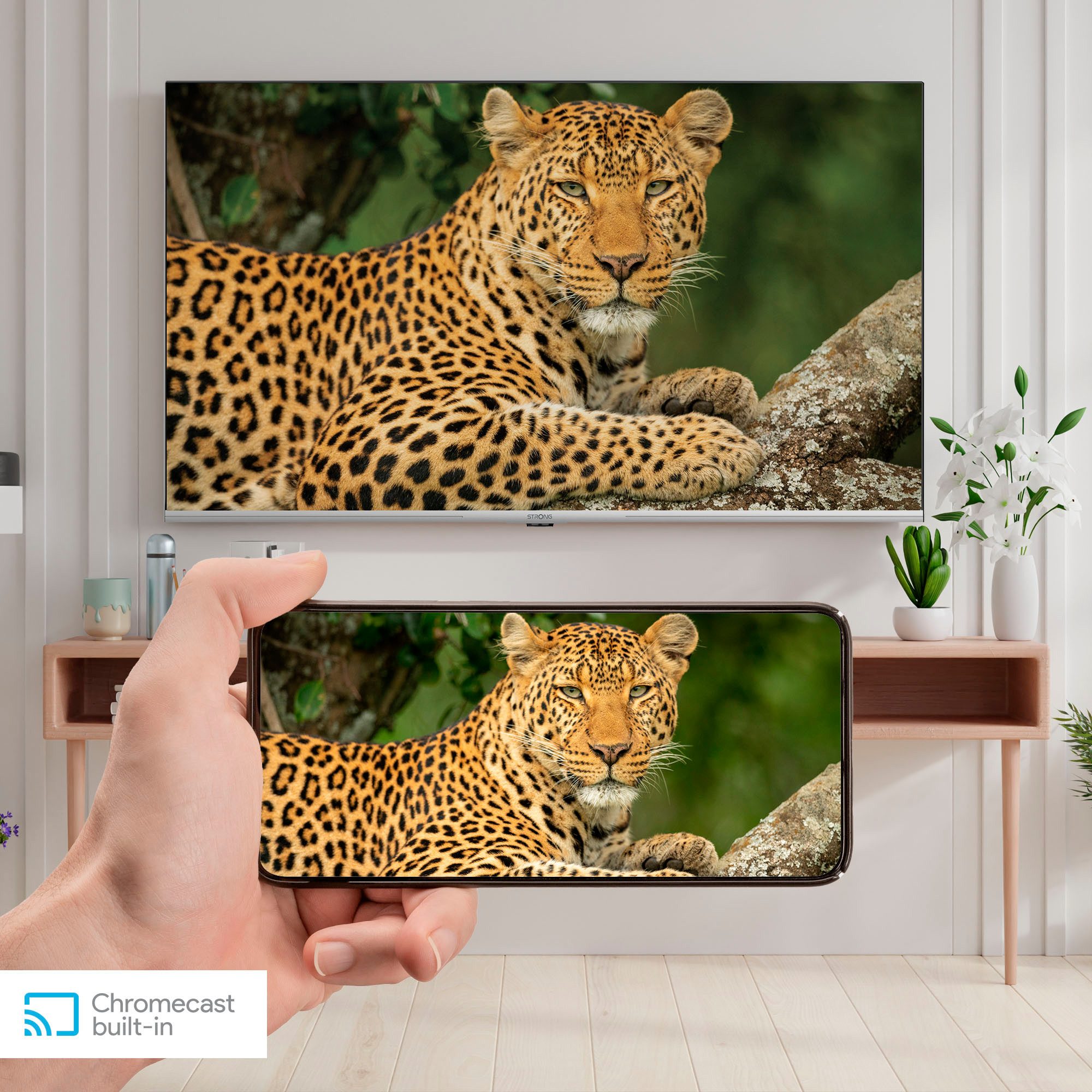 Strong Led-TV, 108 cm / 43", 4K Ultra HD, Android TV - Smart TV