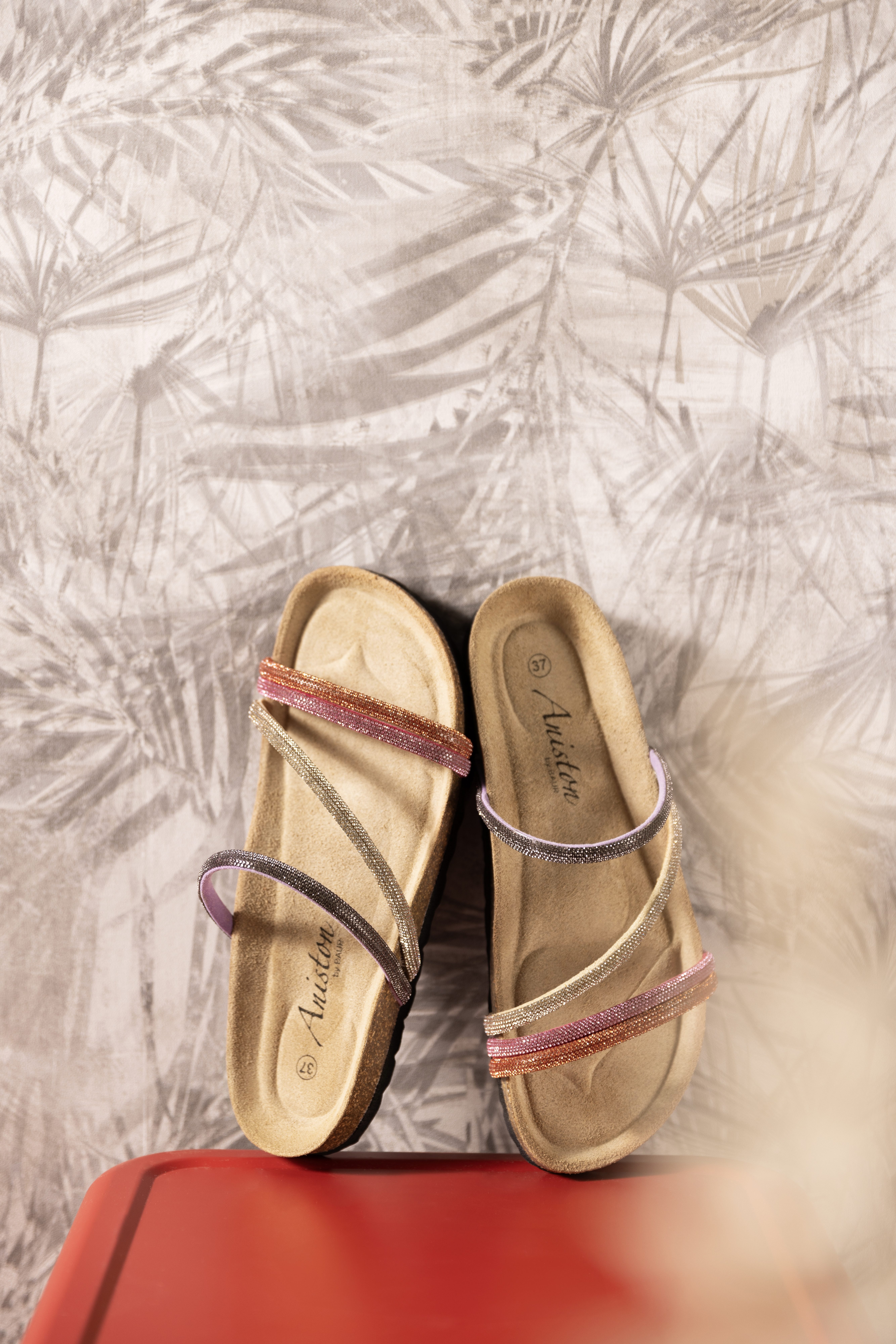 Aniston SHOES Slippers , zomerschoen, strandschoen, glitterstenen - nieuwe collectie