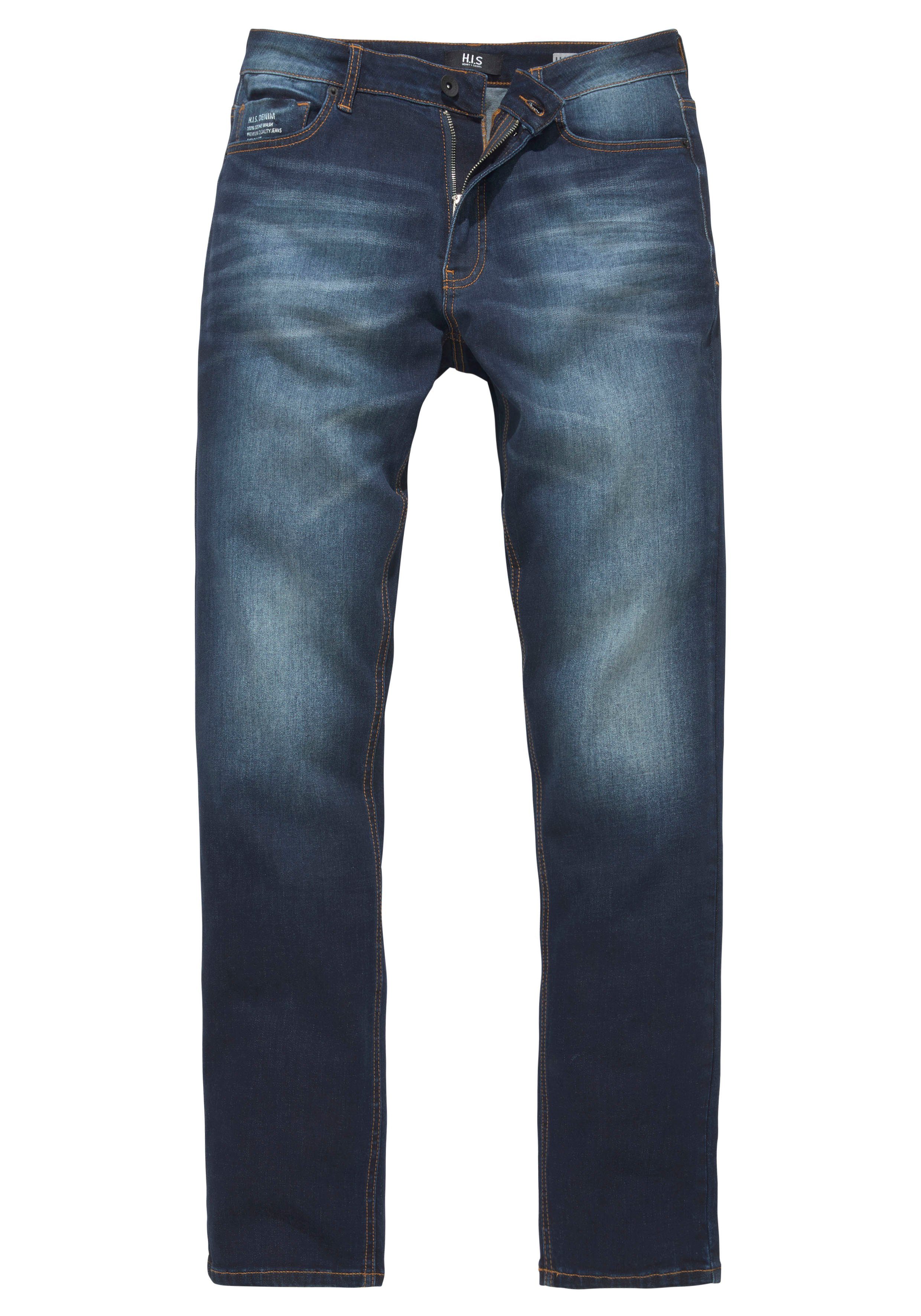 H.I.S Straight jeans DIX rechte pasvorm, lage taille, used-wassing