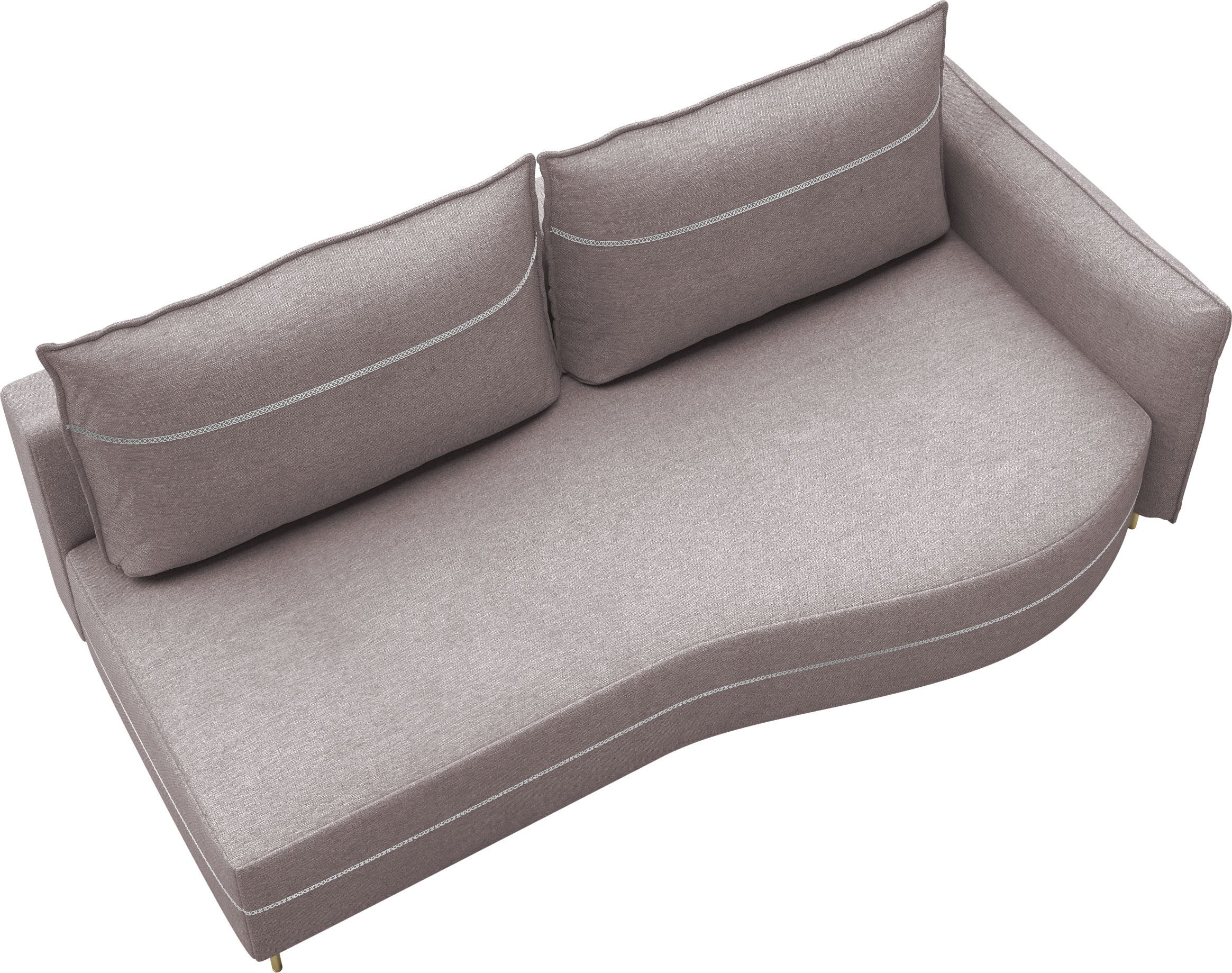 exxpo - sofa fashion Loungebank Met mooie contrastnaad, solitairmeubel, comfortabel, smalle armleuning