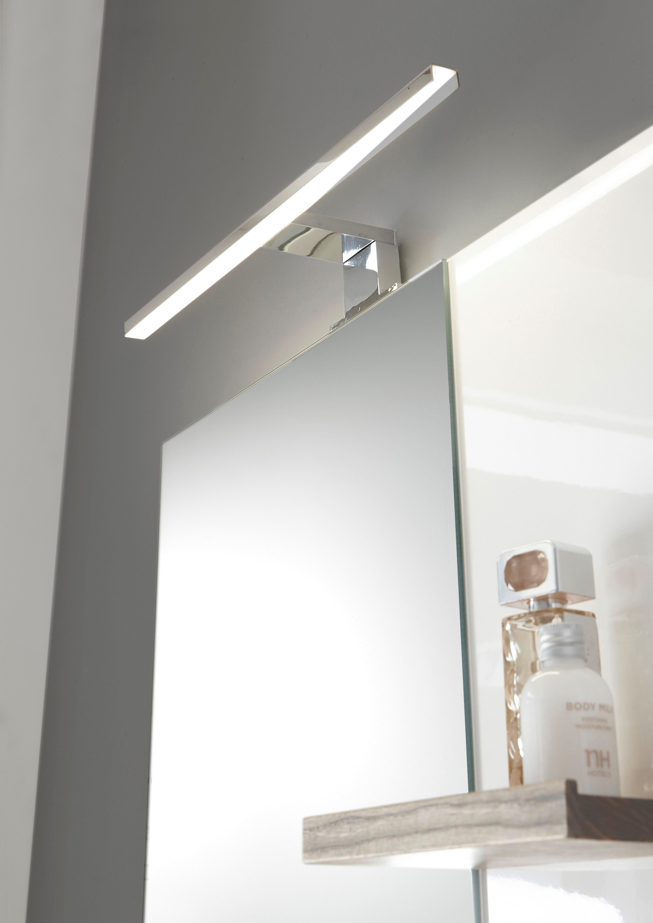 Places of Style Badkamerserie SOLiD, Badmöbel-Set, Bad im modernen Design, 2-teiliges Badezimmer Breedte 60 cm, wastafelonderkast met inbouw-wasbak, spiegel, opbouwarmatuur (2-delig)