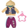 baby born poppenkleding outfit met hoody, 43 cm met kleerhanger multicolor