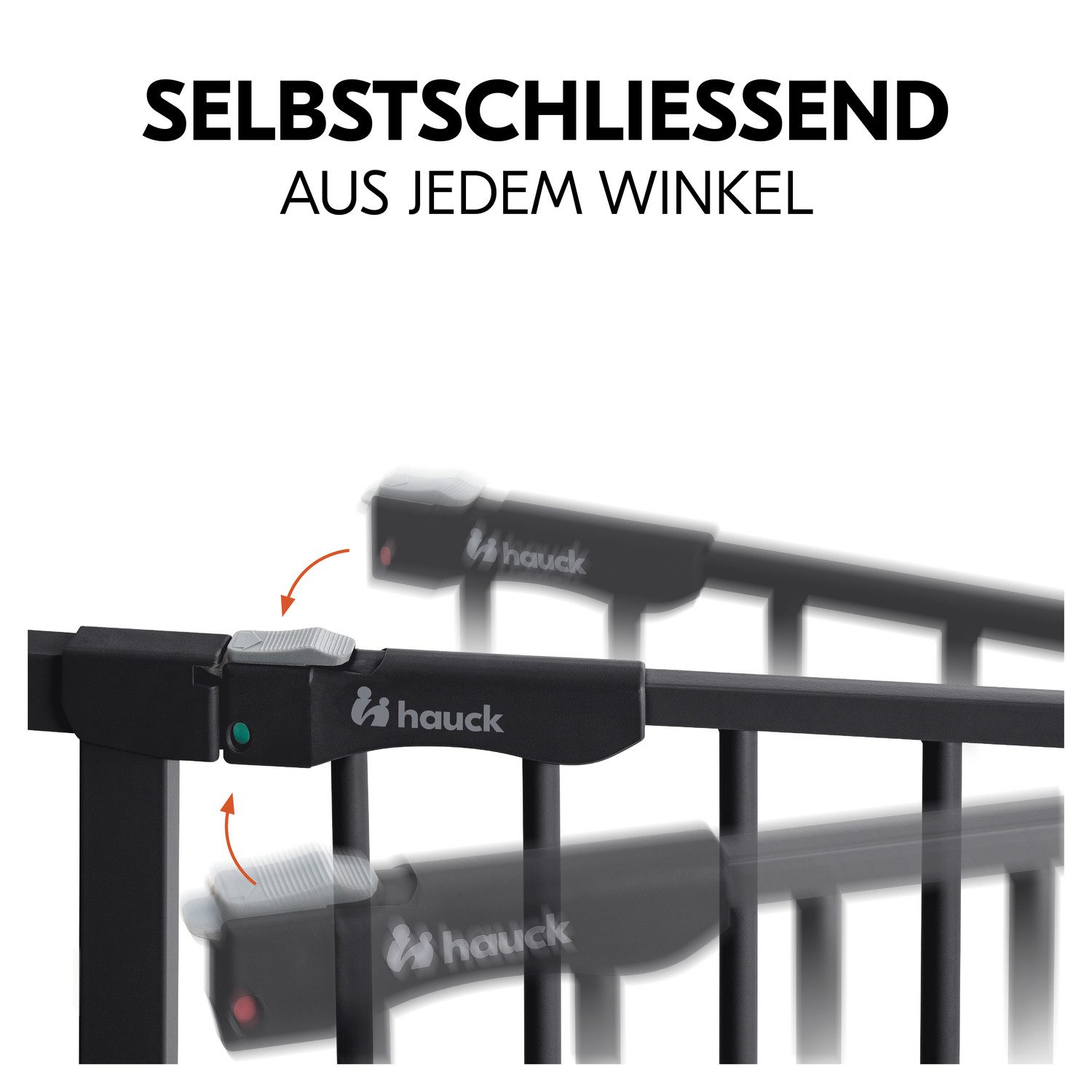 Hauck Traphek Clear Step Autoclose 2, Black ook als traphekje te gebruiken, 75-80, vlakke doorgang