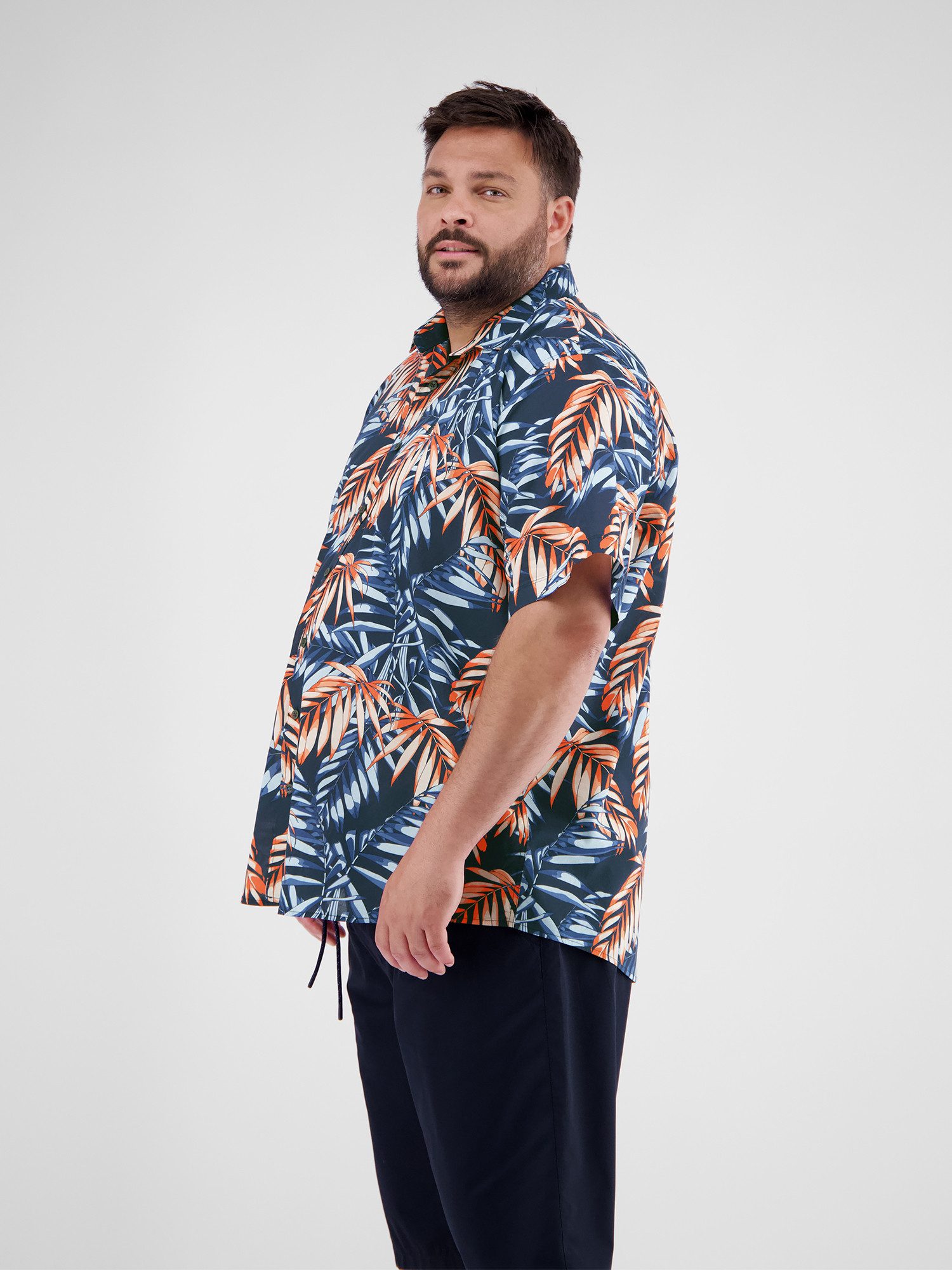 Lerros Overhemd met korte mouwen LERROS hawaii overhemd in de maten 3XL tot 6XL