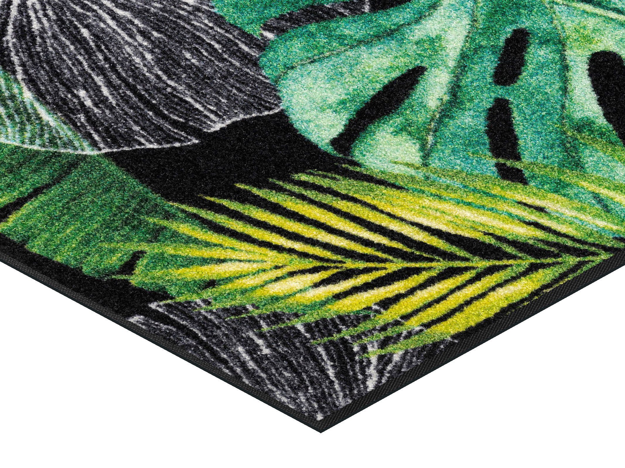 wash+dry by Kleen-Tex Mat Neoflora Inloopmat, motief blaadjes gatenplant, antislip, wasbaar