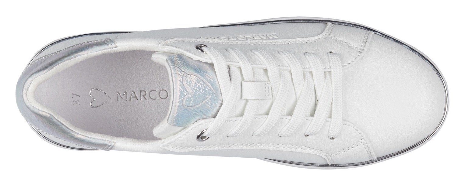 Marco Tozzi Plateausneakers met mooie metallic-details, vrijetijdsschoen, lage schoen, veterschoen