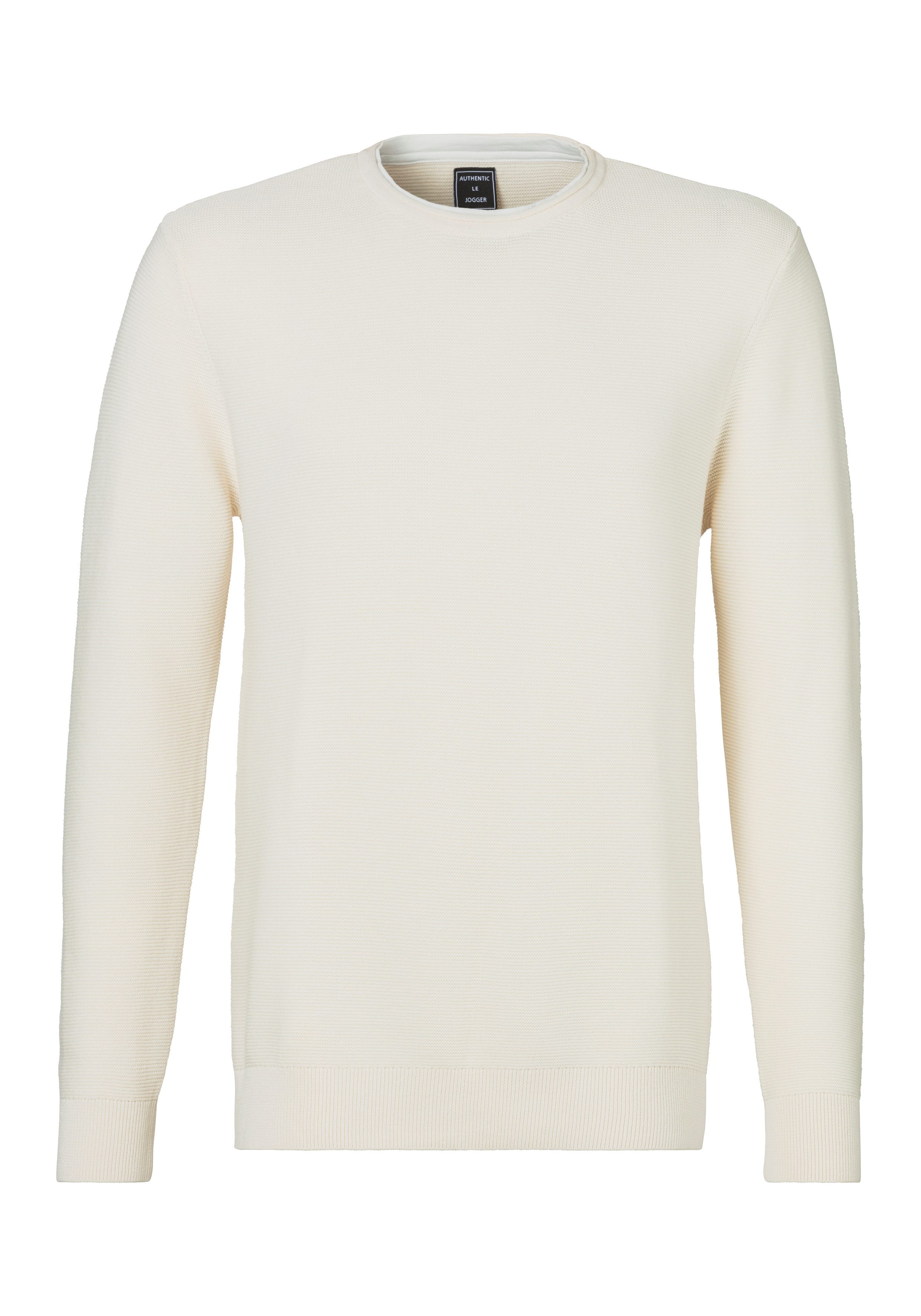 AUTHENTIC LE JOGGER Gebreide trui met double-layer look, pullover van 100% katoen