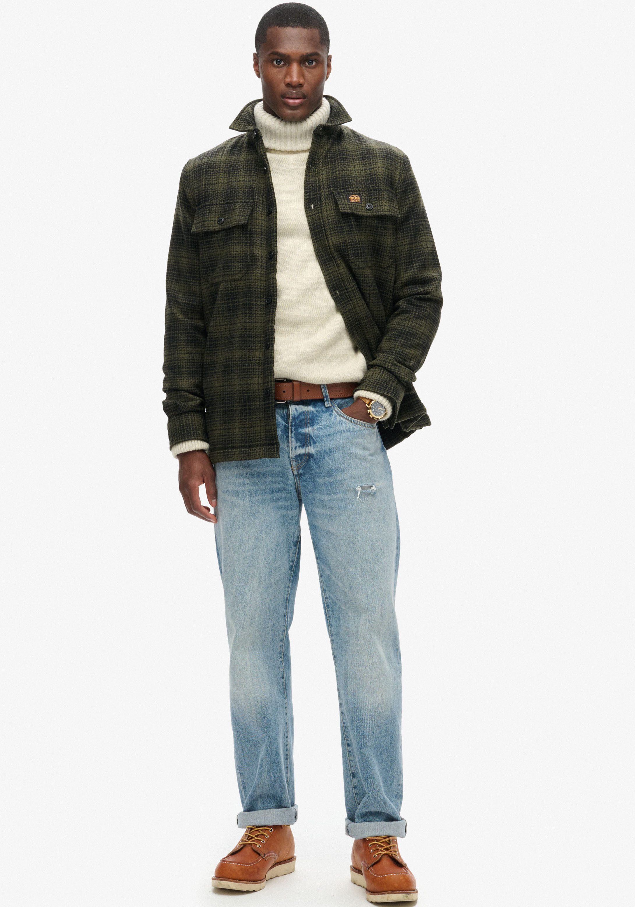 Superdry Overhemd met lange mouwen Wool Miller Overshirt