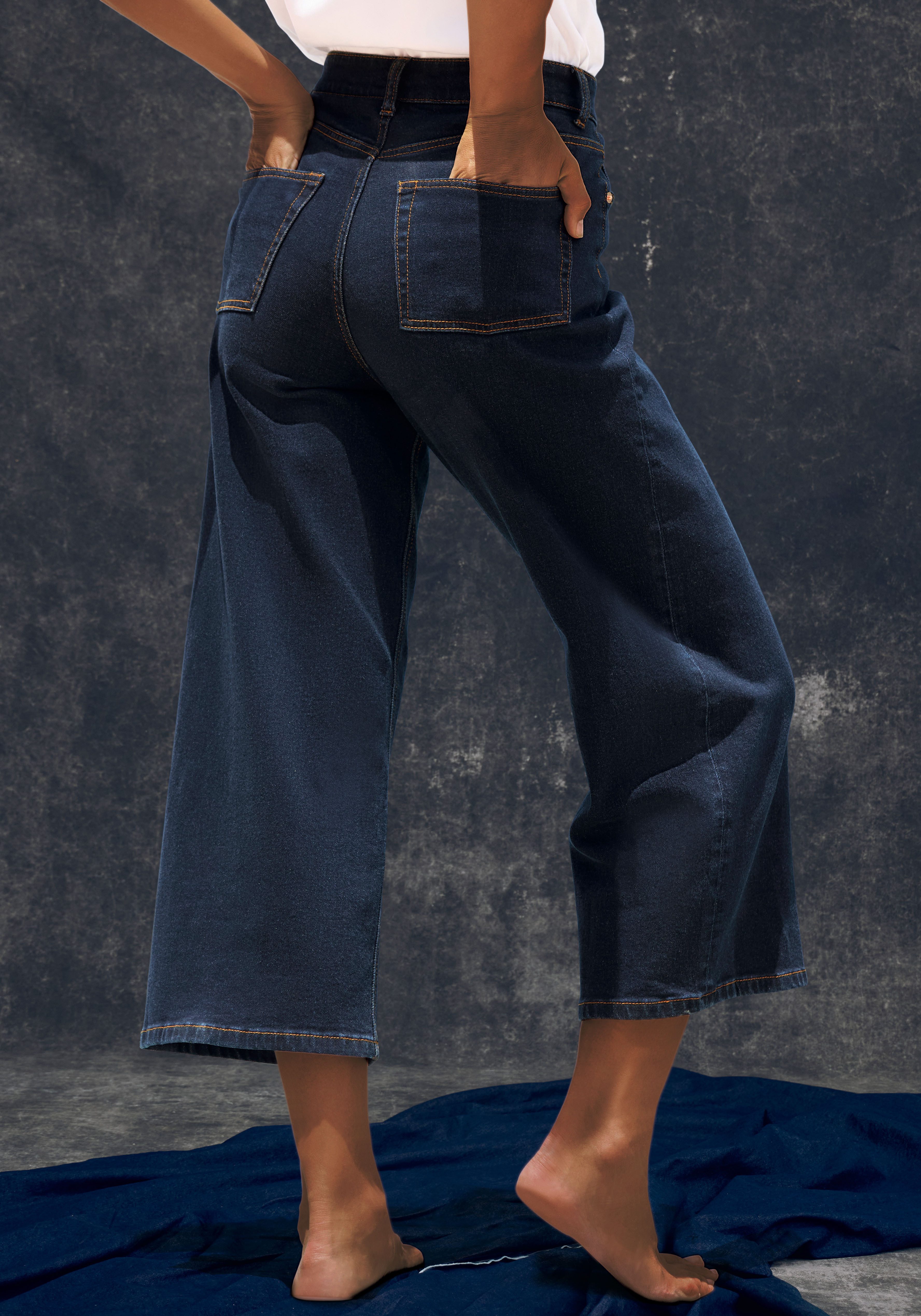 Lascana 7/8 jeans van katoen-denim, straight-leg